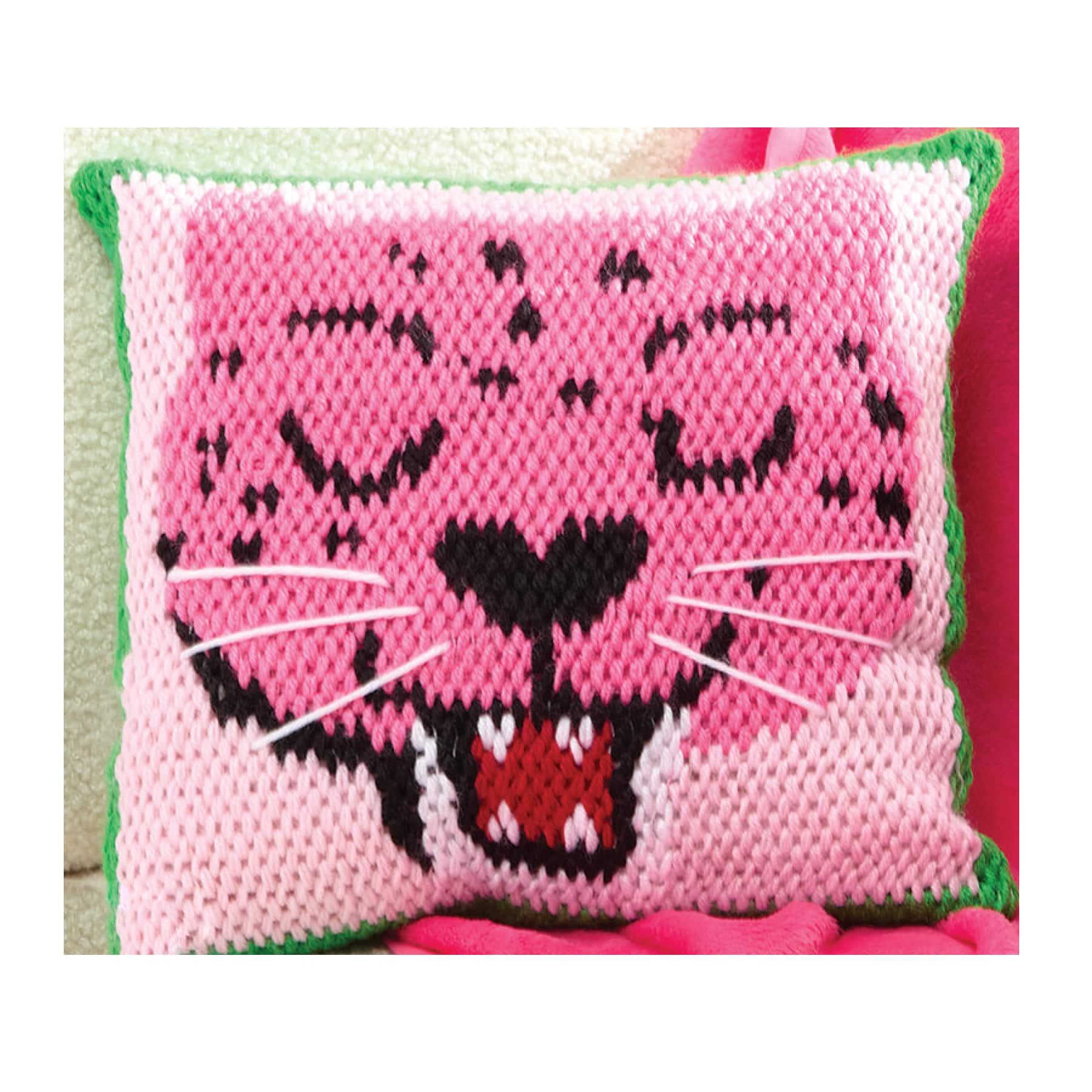 Summer Pink Cheetah Needle Point Pillow Craft Kit by Creatology&#x2122;
