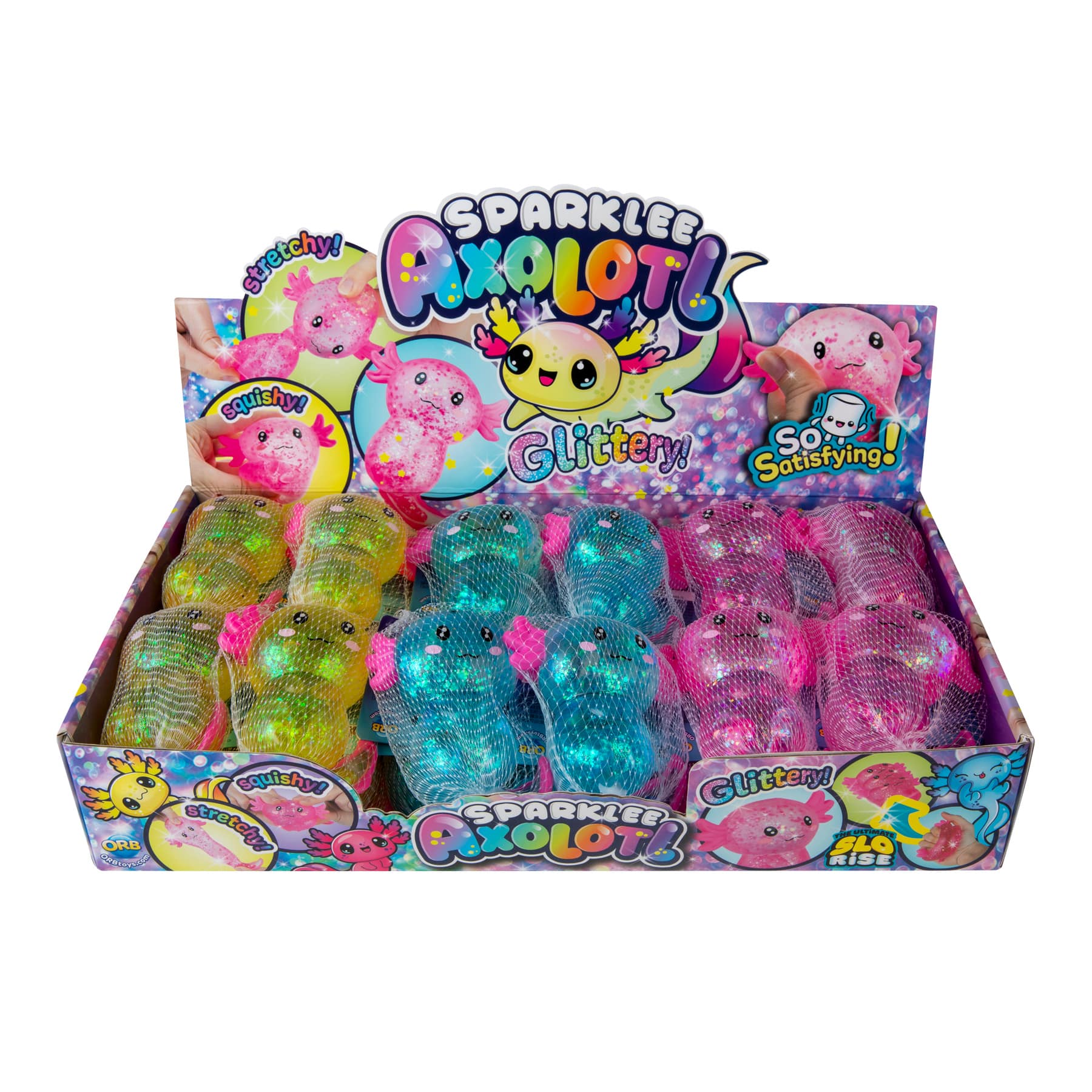 Assorted Orb™ Curiosities Sparklee Alolotl Squishy Toy, 1pc.