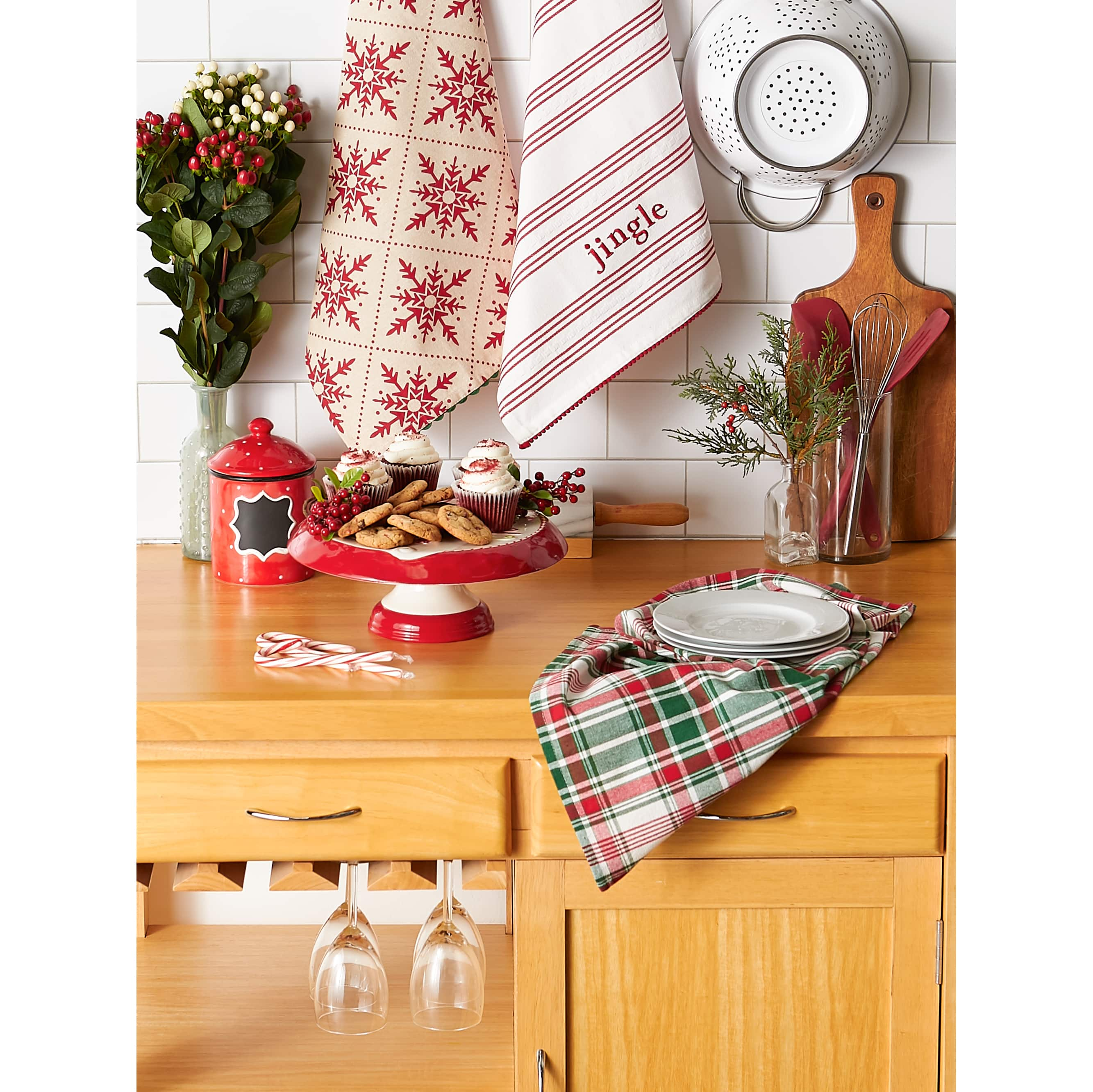 DII&#xAE; Assorted Jingle Dishtowel Set