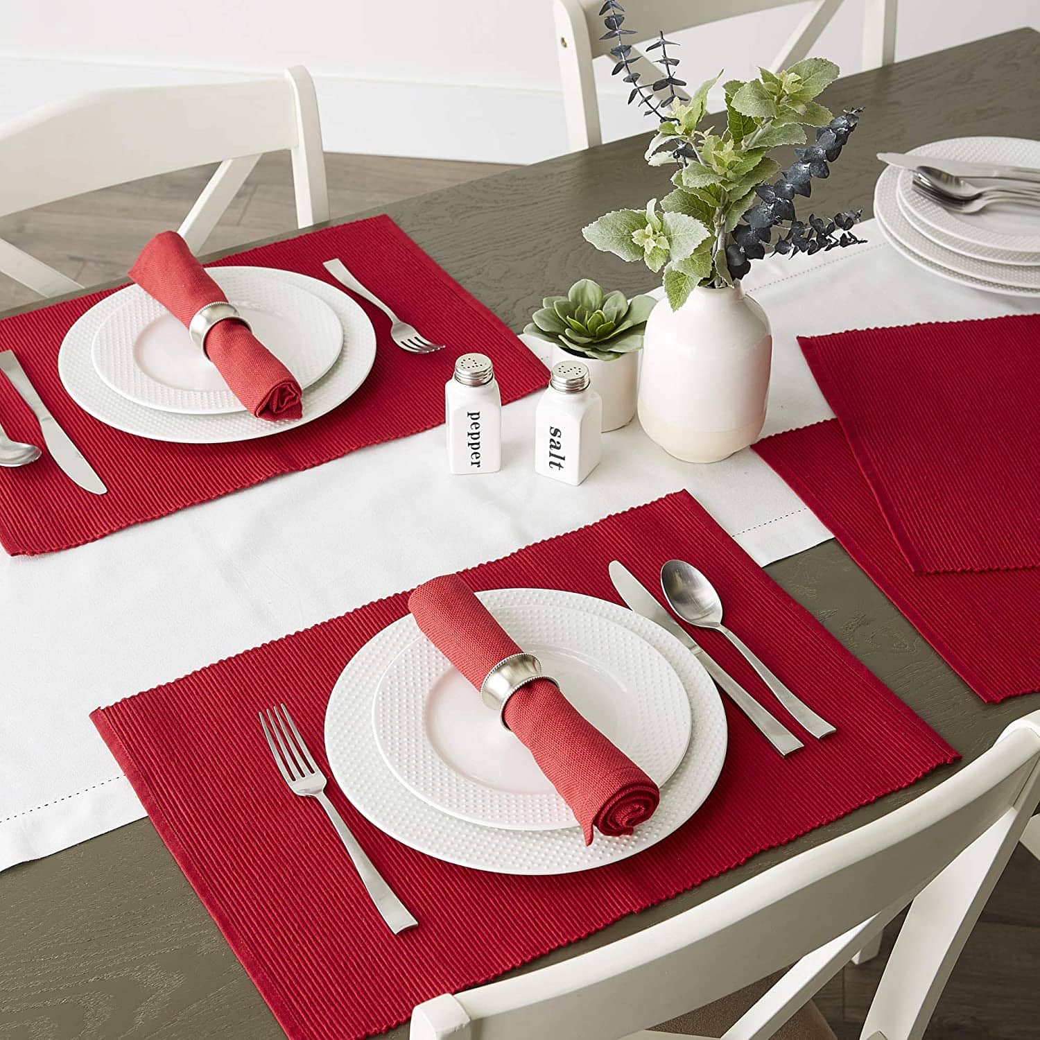 DII&#xAE; Ribbed Cotton Placemats, 6ct.