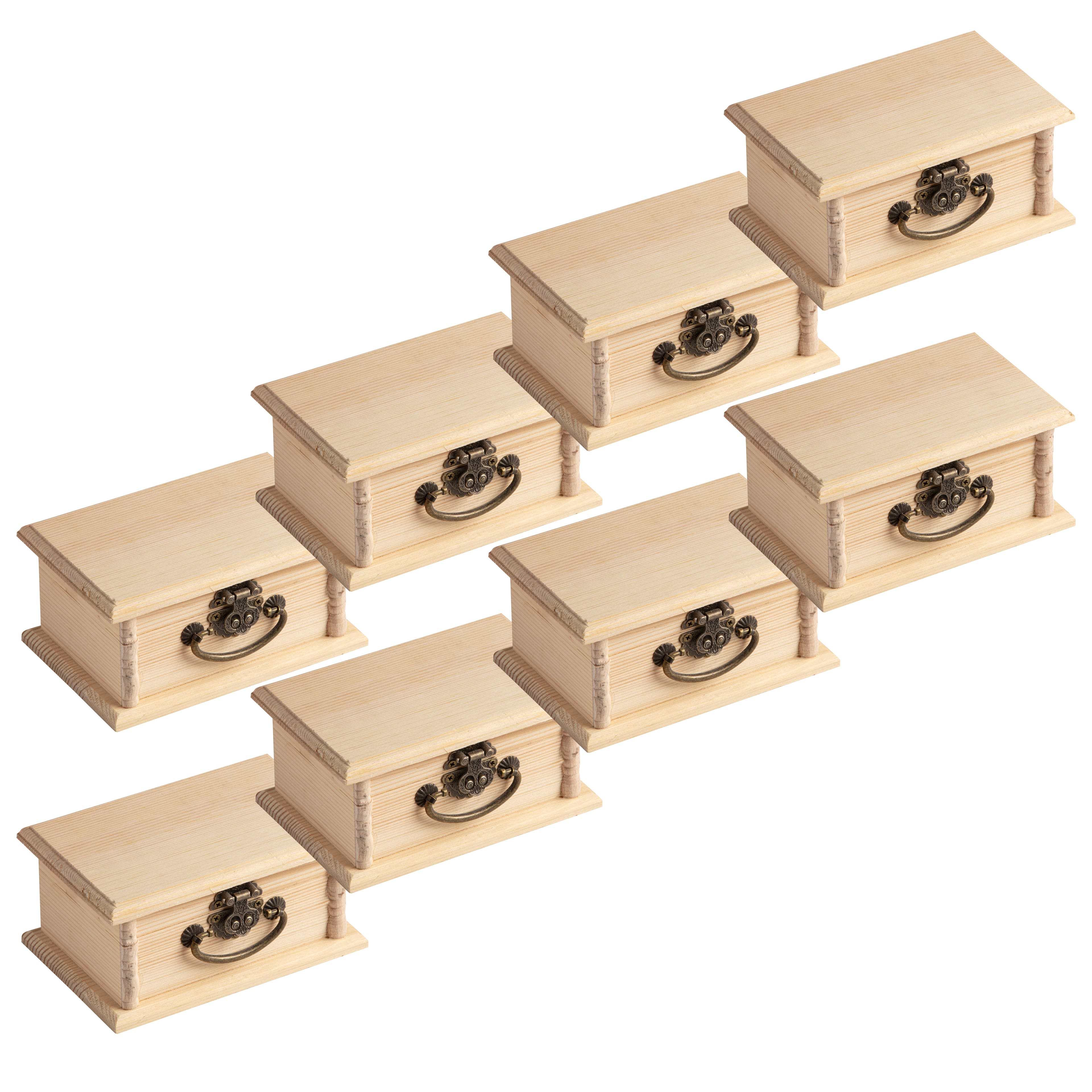 8 Pack: 5&#x22; Wood Box with Handle by Make Market&#xAE;
