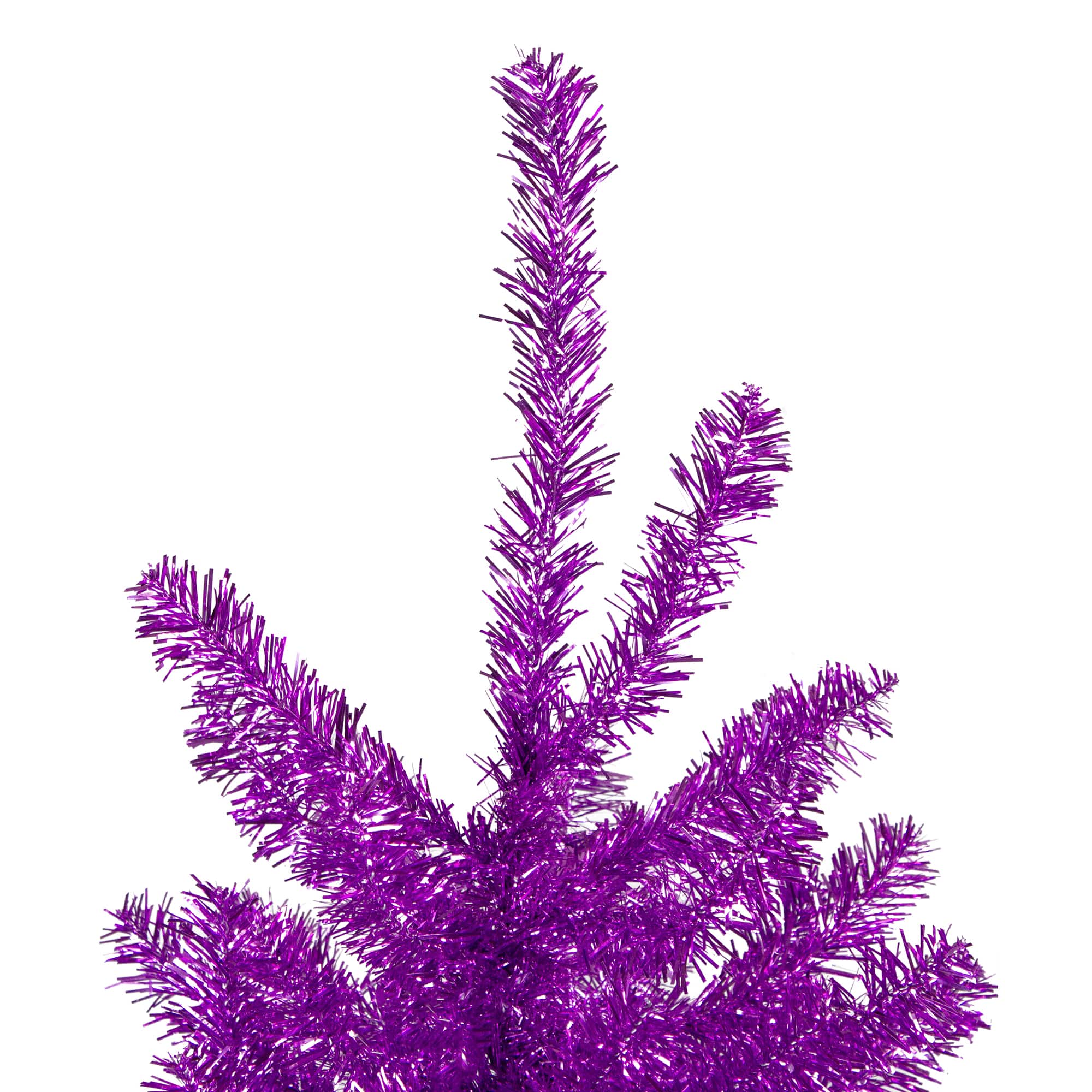 4.5ft. Unlit Metallic Purple Tinsel Artificial Christmas Tree