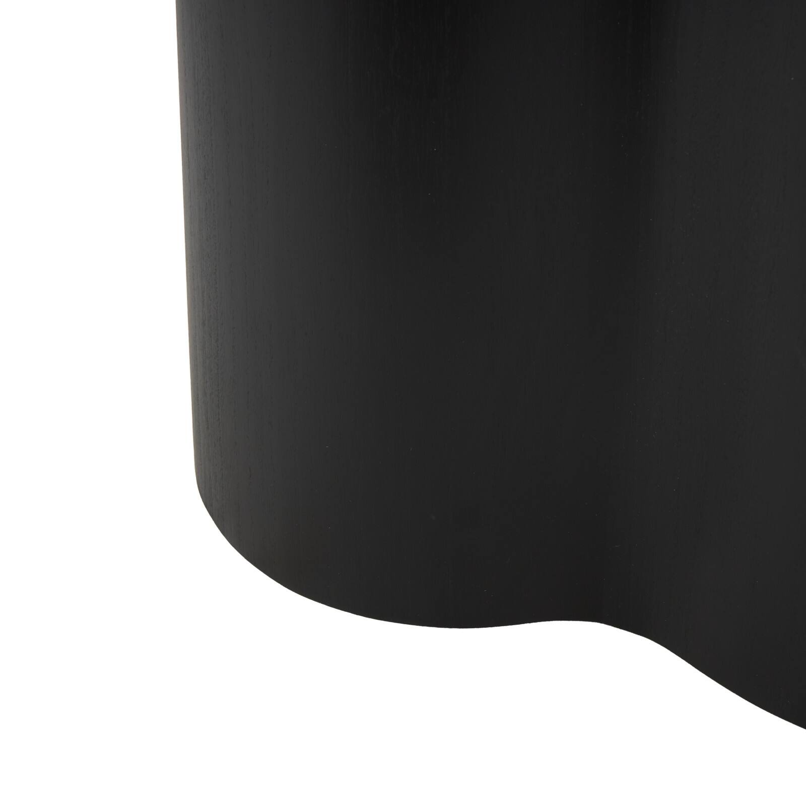 22.25" Black Wood Heart Inspired Side End Accent Table