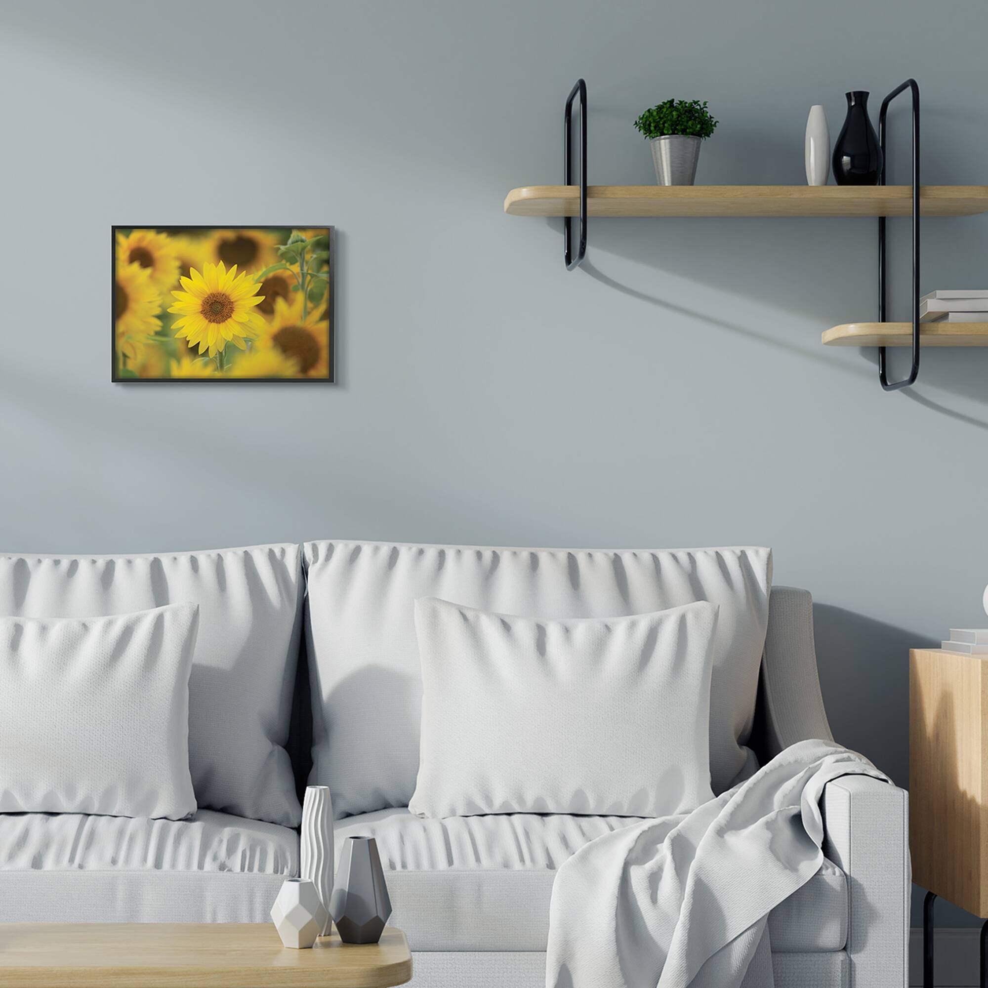 Stupell Industries Yellow Sunflower Nursery Field Directed Focus in Frame Wall Art