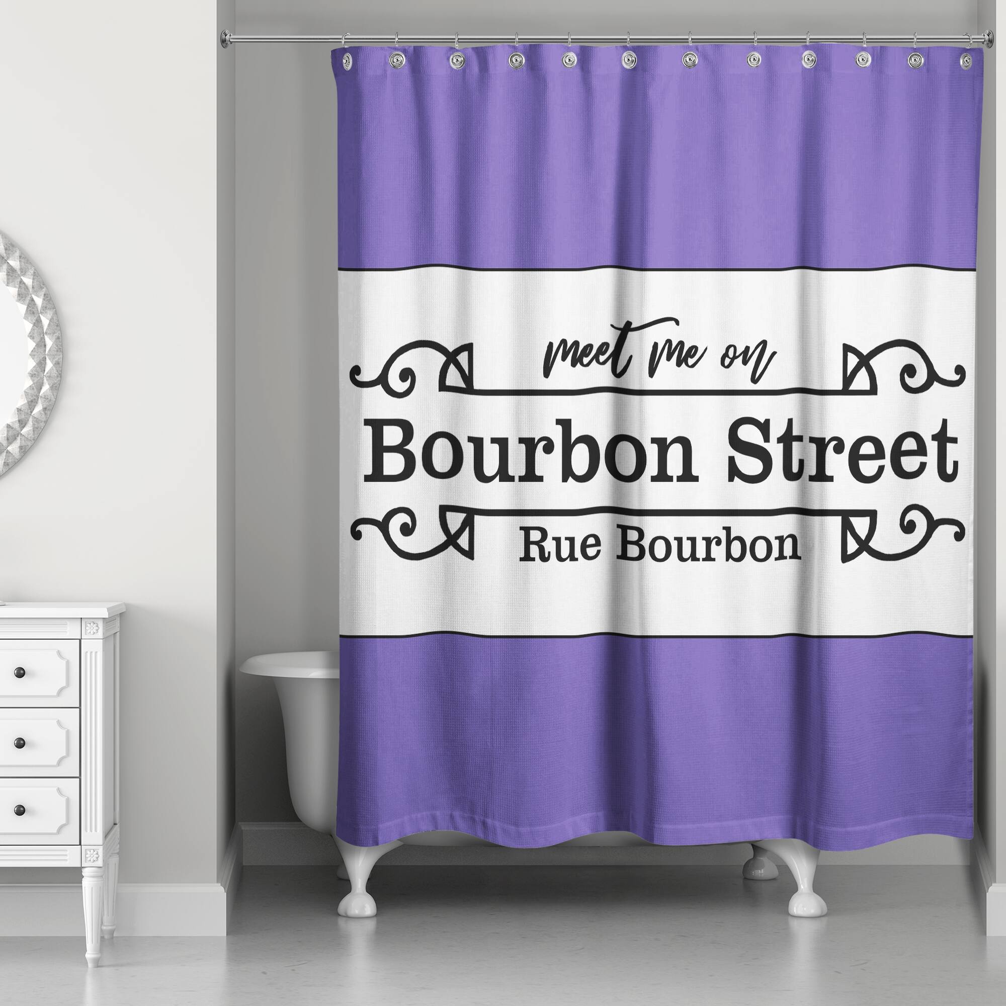 Bourbon Street Sign Mardi Gras Shower Curtain