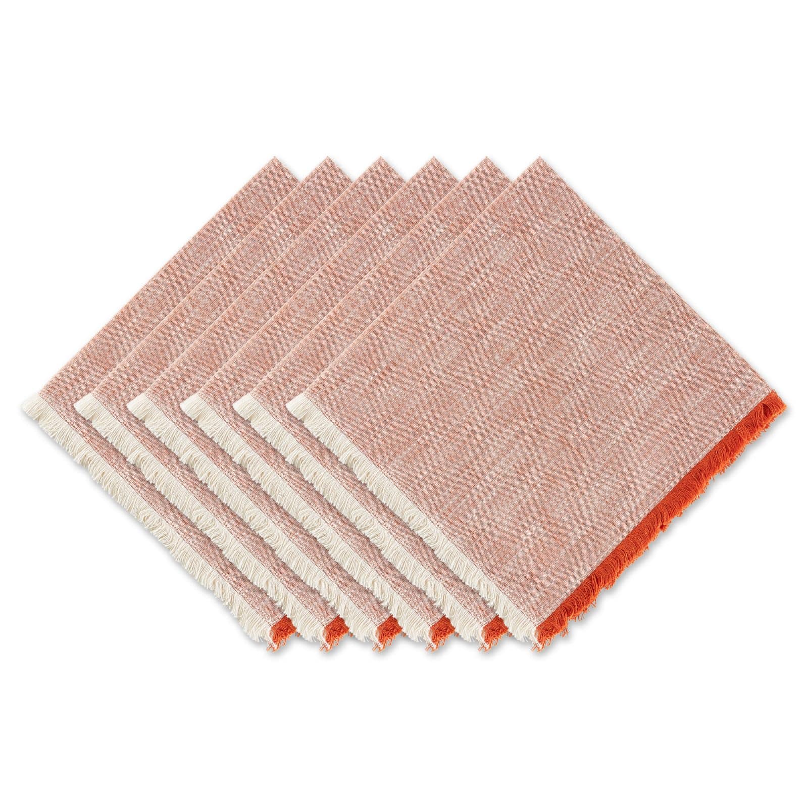DII® Burnt Orange Tonal Fringe Cloth Dinner Napkins, 6ct.