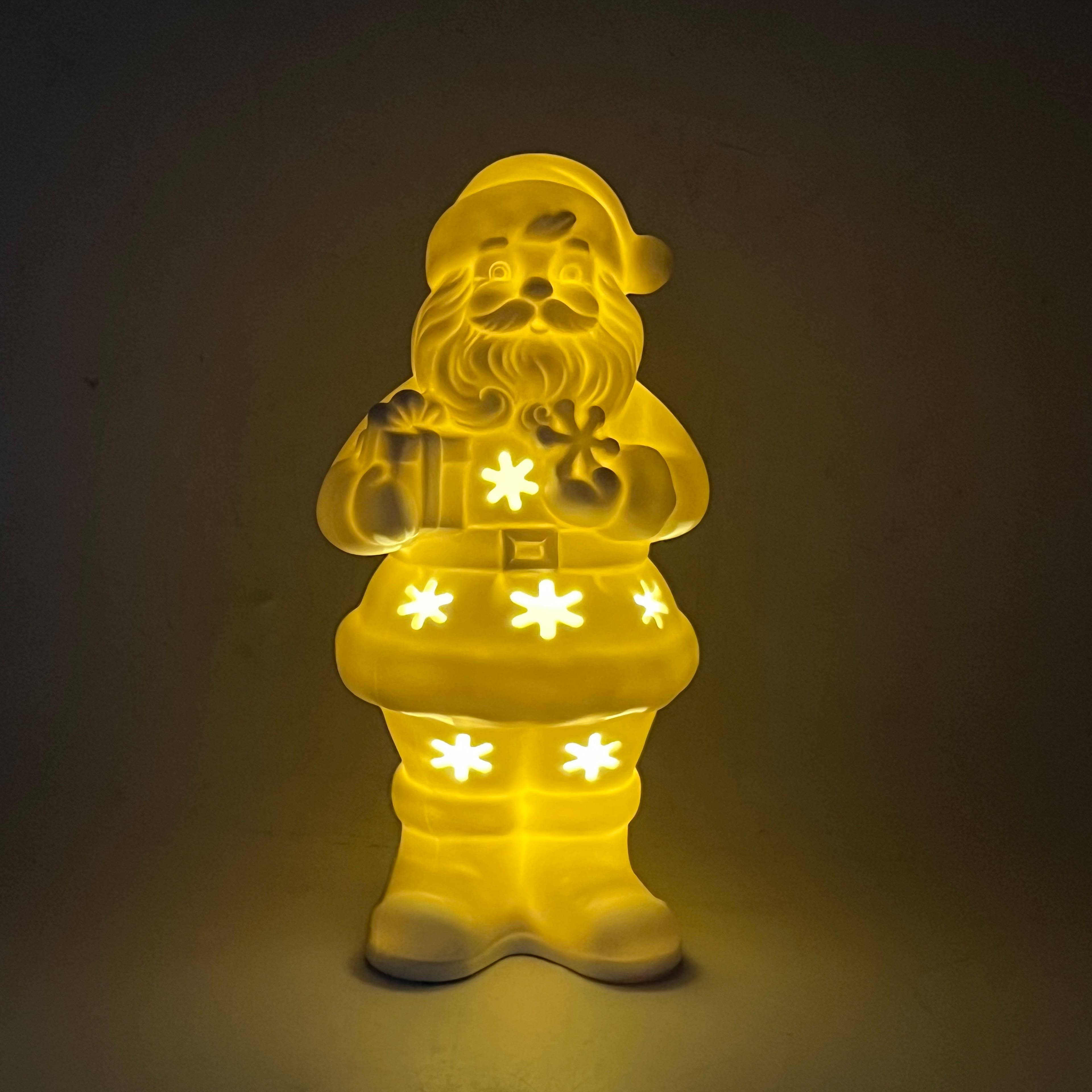 7.25&#x22; LED DIY Ceramic Snowflake Santa D&#xE9;cor by Make Market&#xAE;