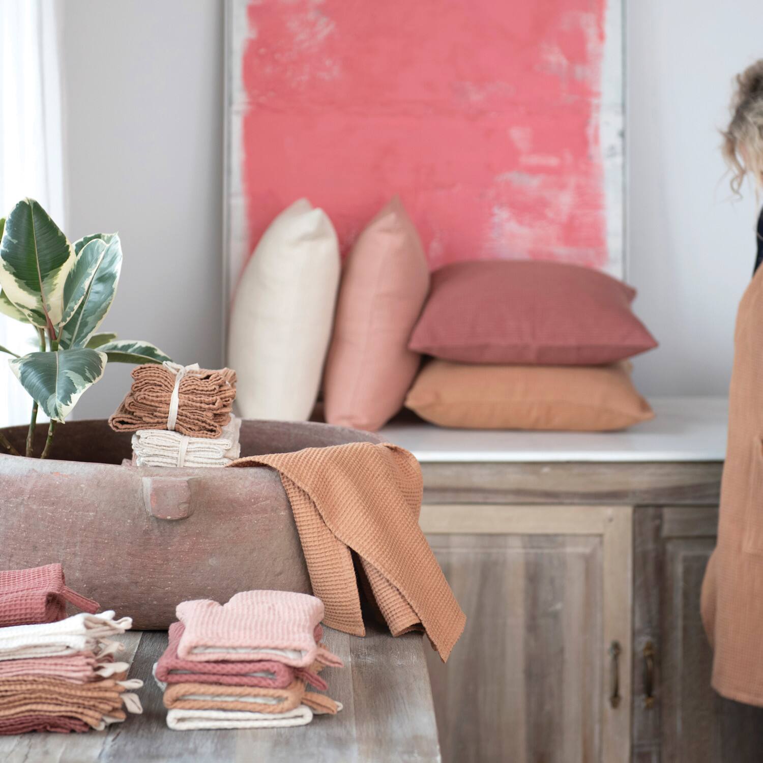 Hello Honey® Woven Linen & Cotton Waffle Dinner Napkins