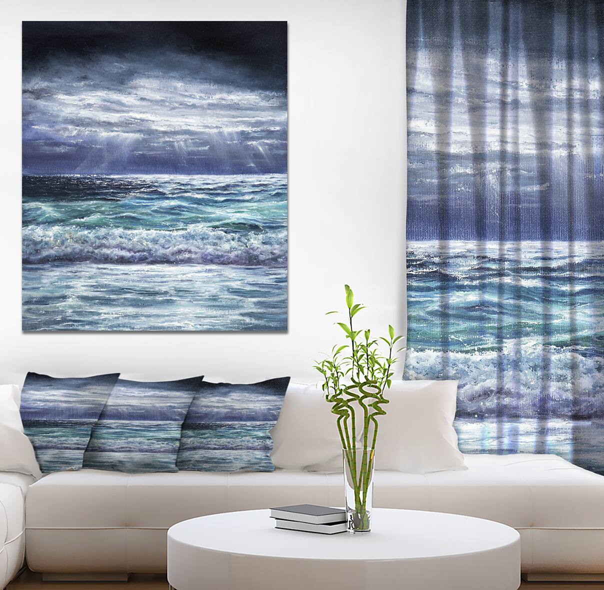 Designart - Ocean storm waves - Sea & Shore Painting Print on Wrapped Canvas