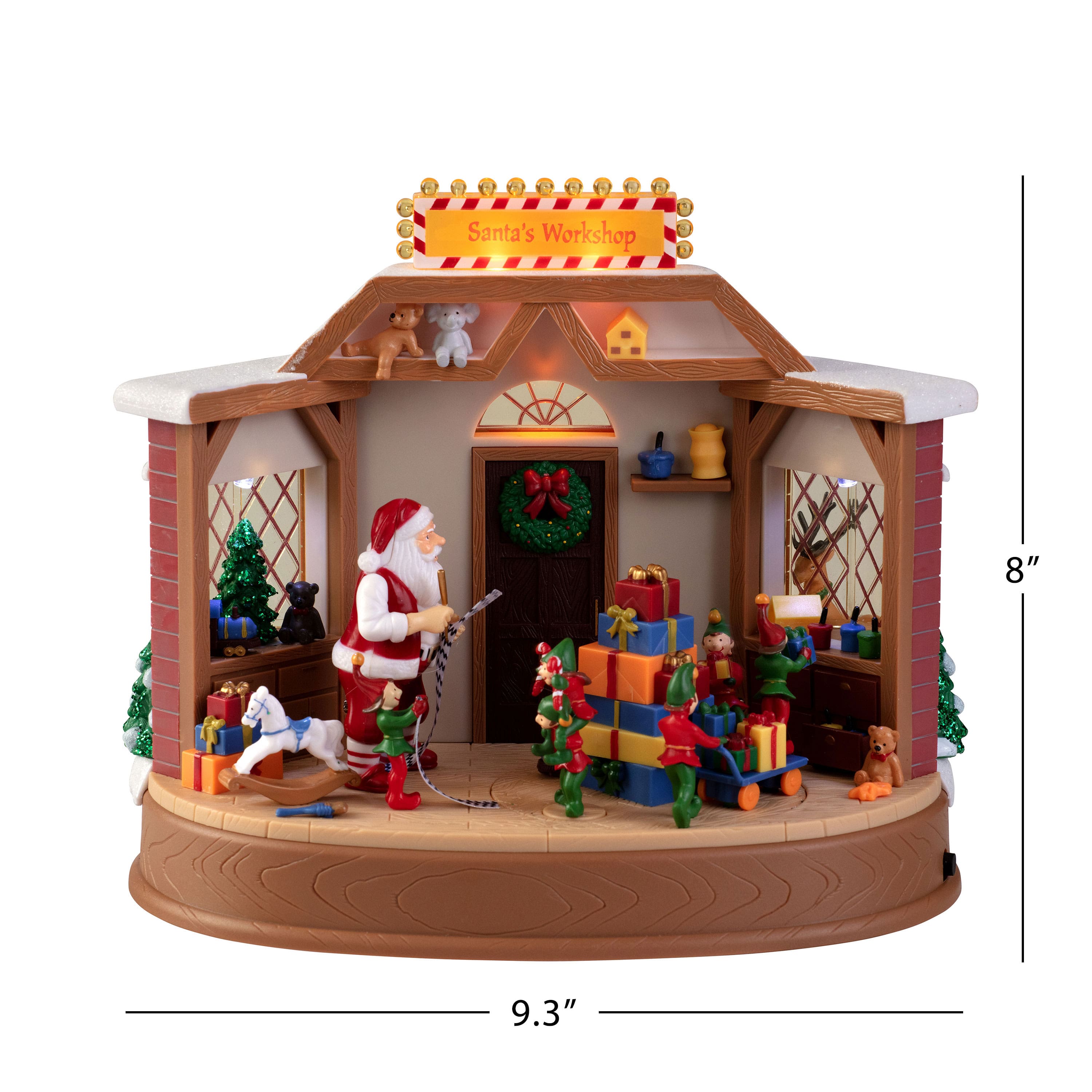 8" Animated & Musical LED Santa's Workshop