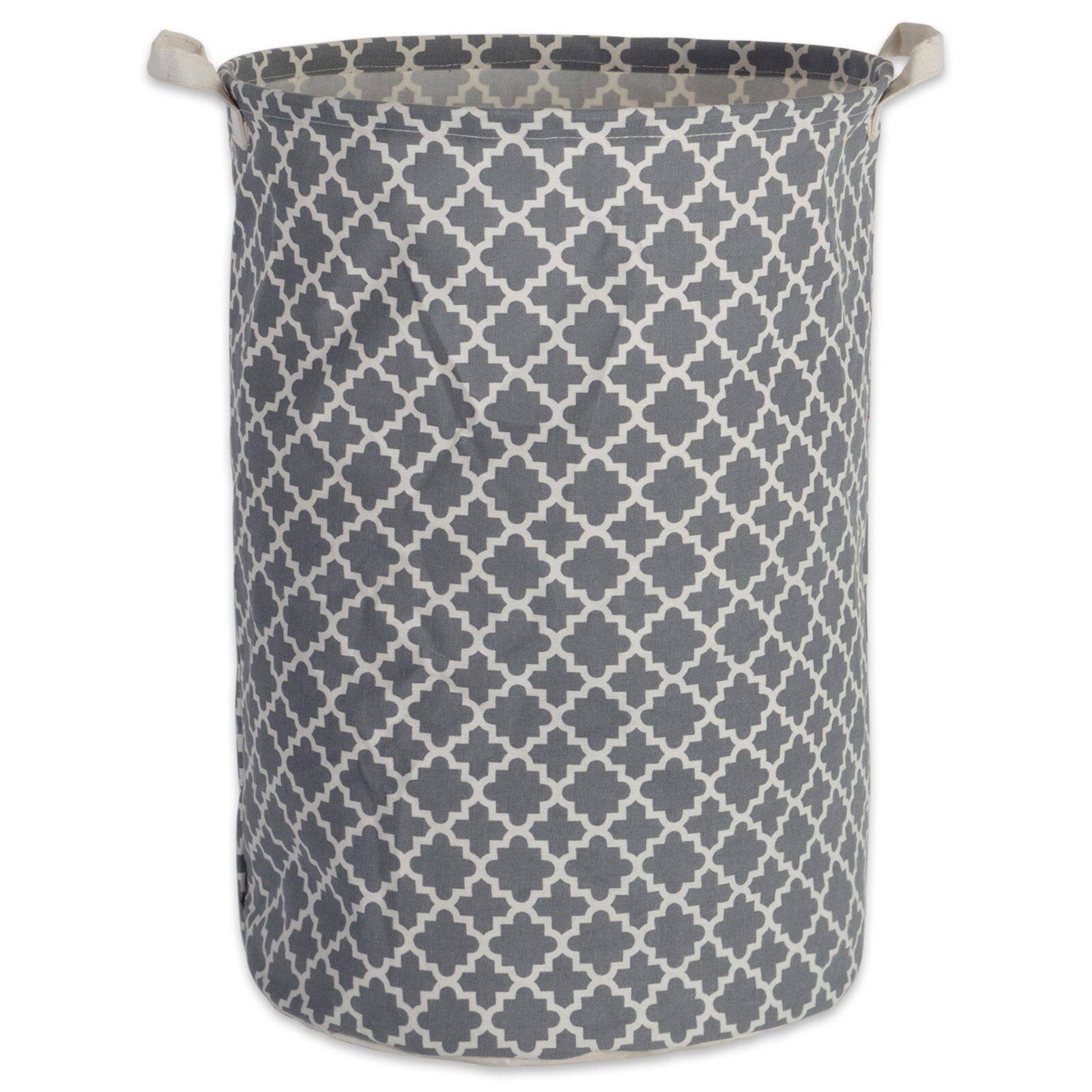 DII® Round Lattice PE-Coated Cotton Polyester Laundry Hamper