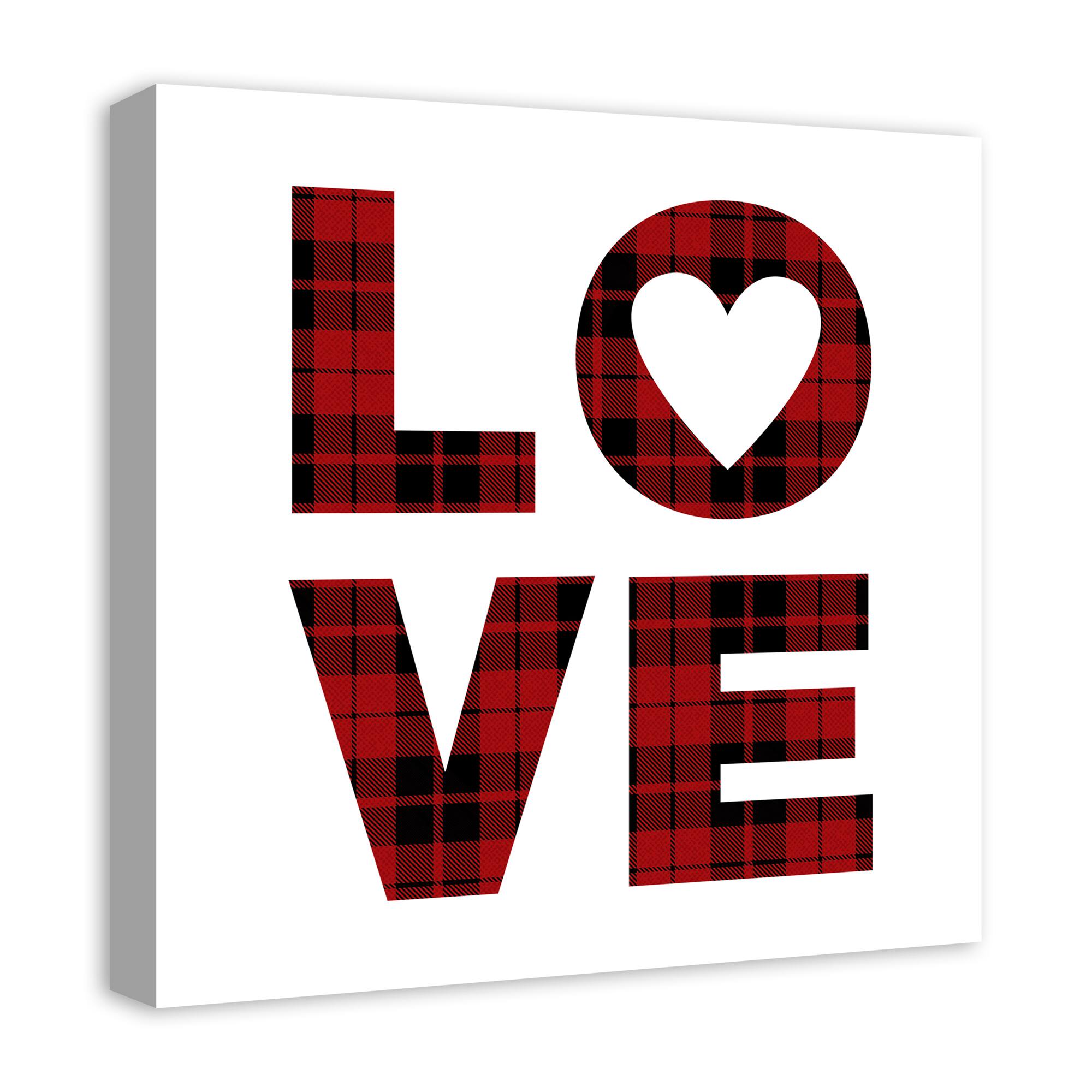 Plaid Love Canvas Wall Art