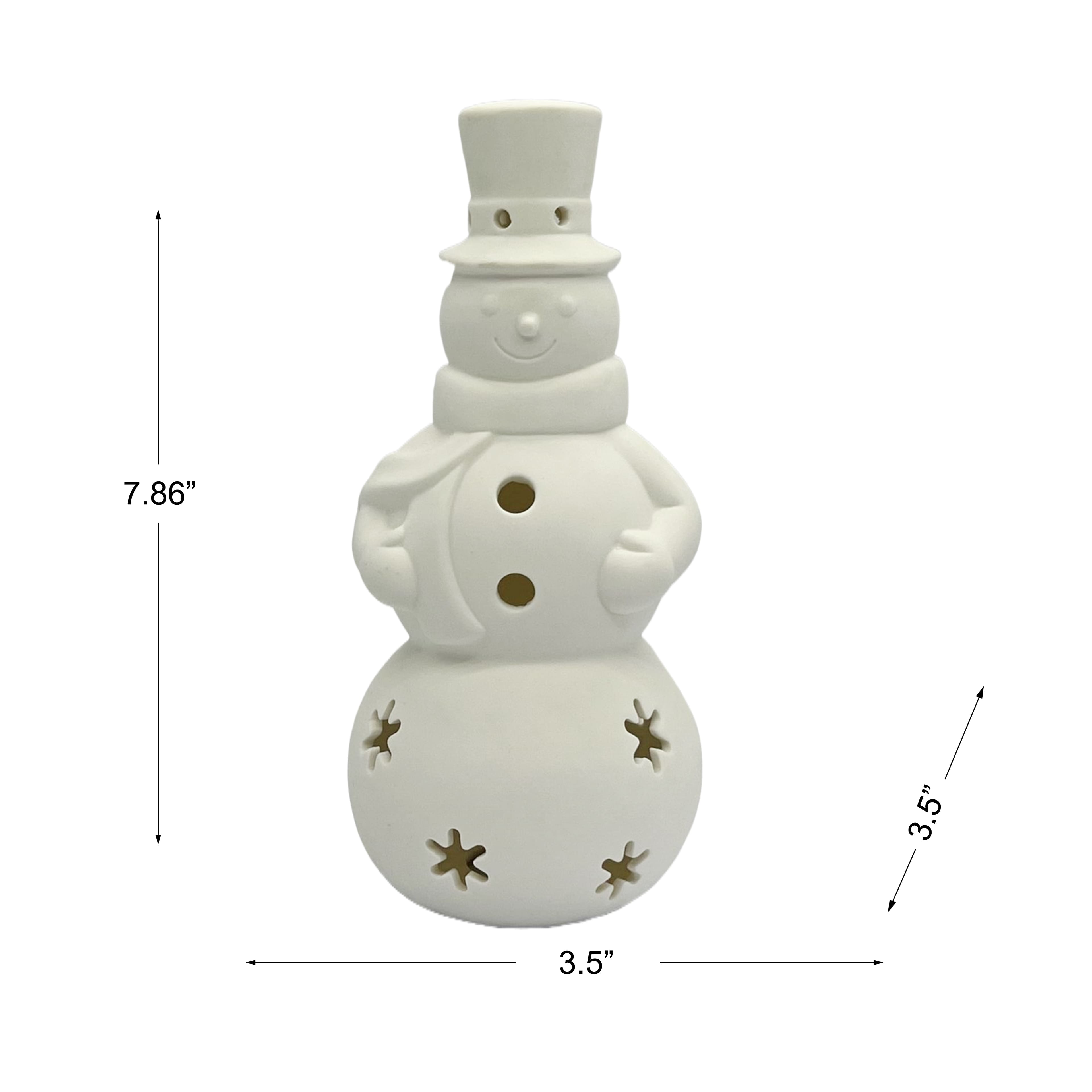 8" LED DIY Ceramic Snowman Décor by Make Market®