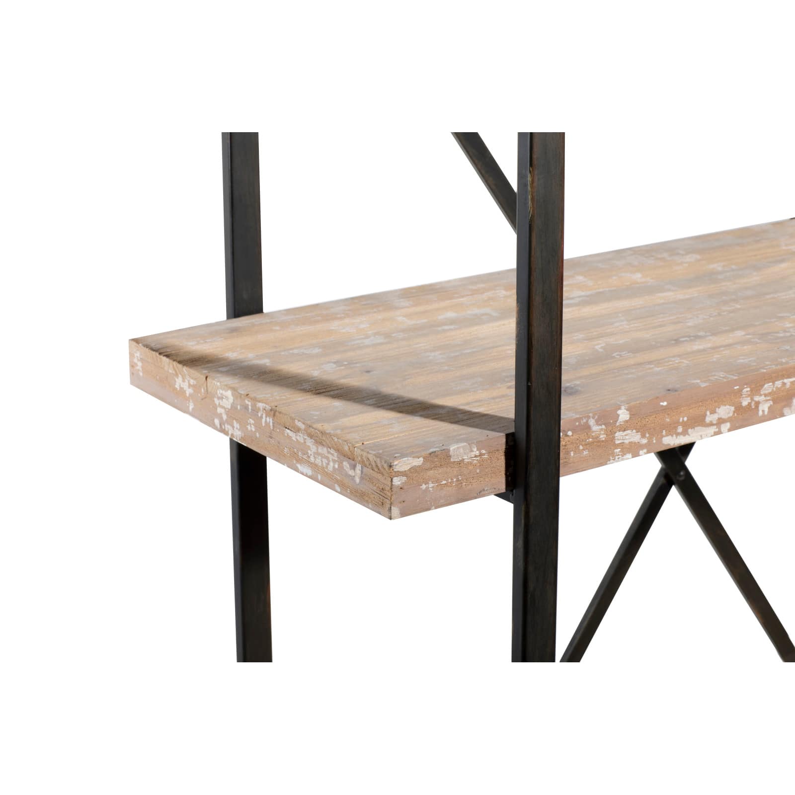 Brown Wood & Metal Industrial Shelving Unit