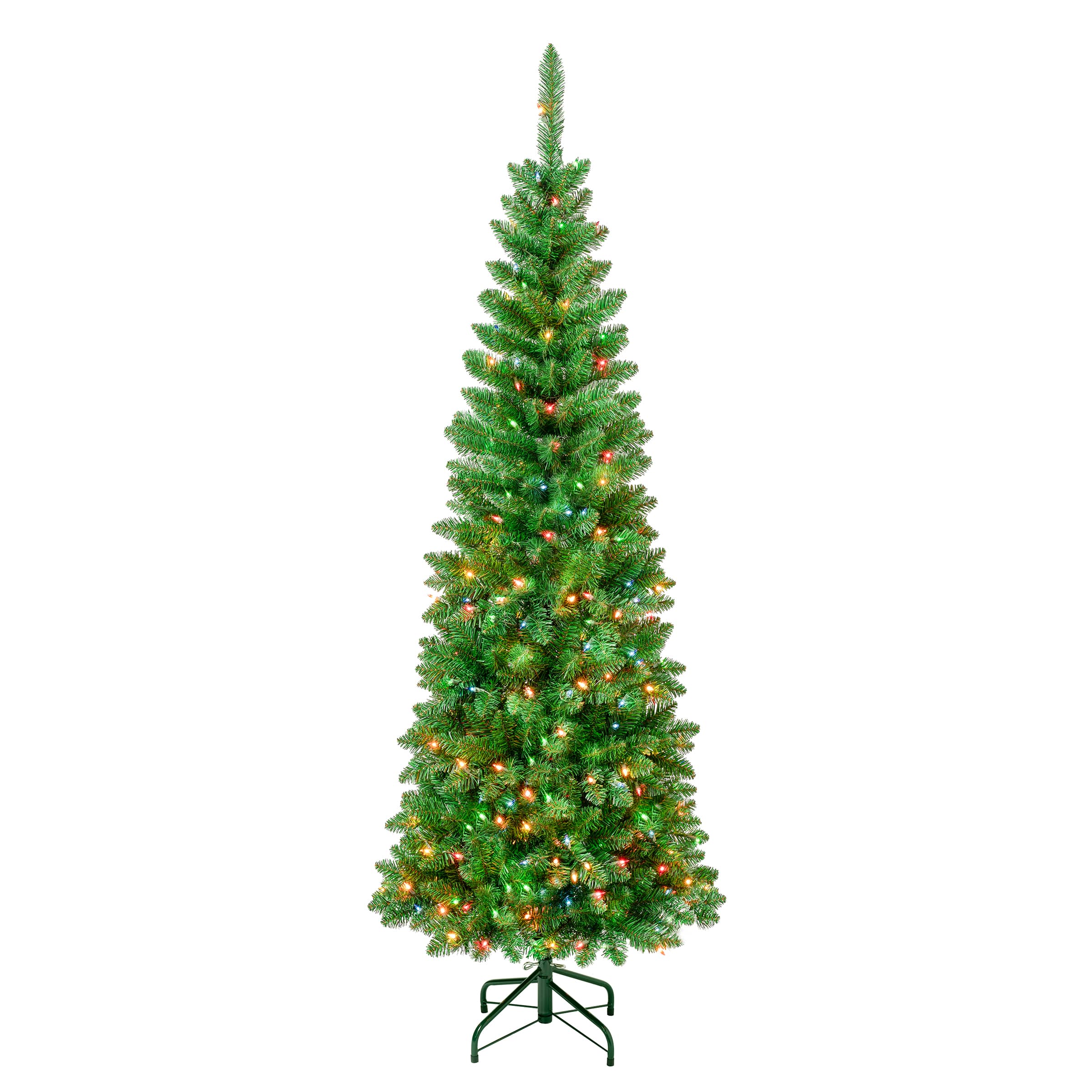 multi color pencil christmas tree with lights