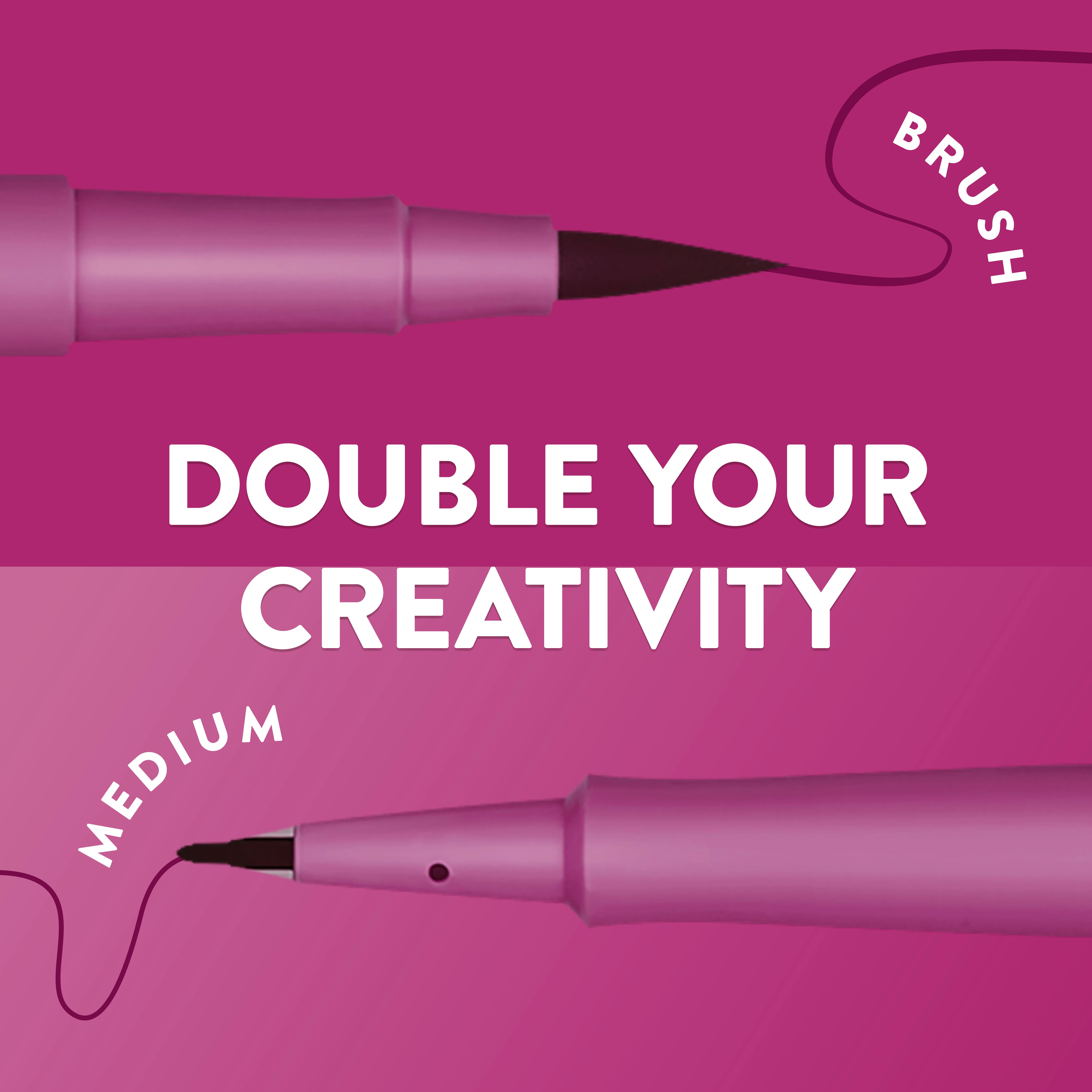 Paper Mate® Flair!® 16 Colour Brush & Medium Dual Tip Felt Pens
