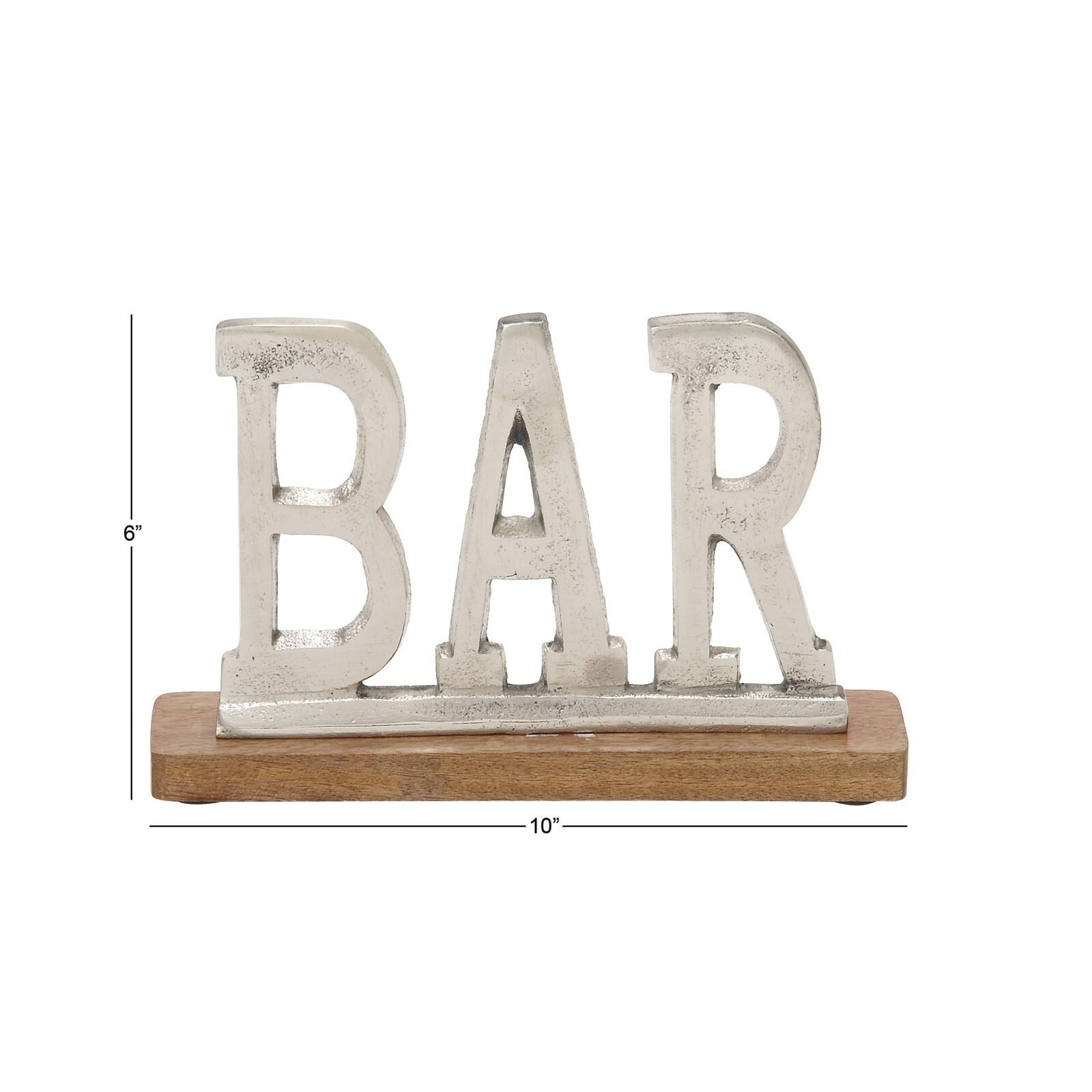 10" Silver Aluminum Glam Bar Tabletop Sign