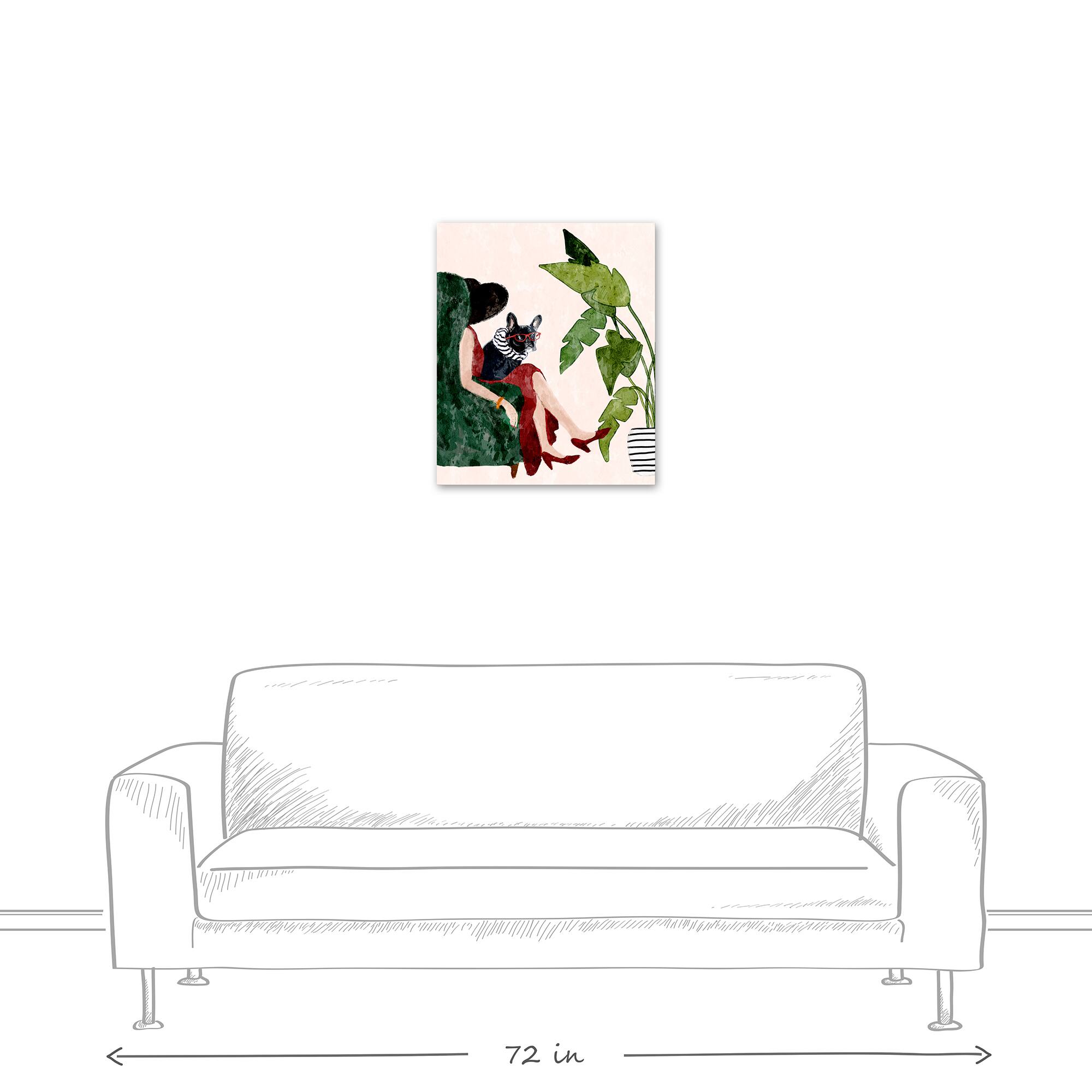 Sophisticated Dog & Woman 2 Canvas Wall Art