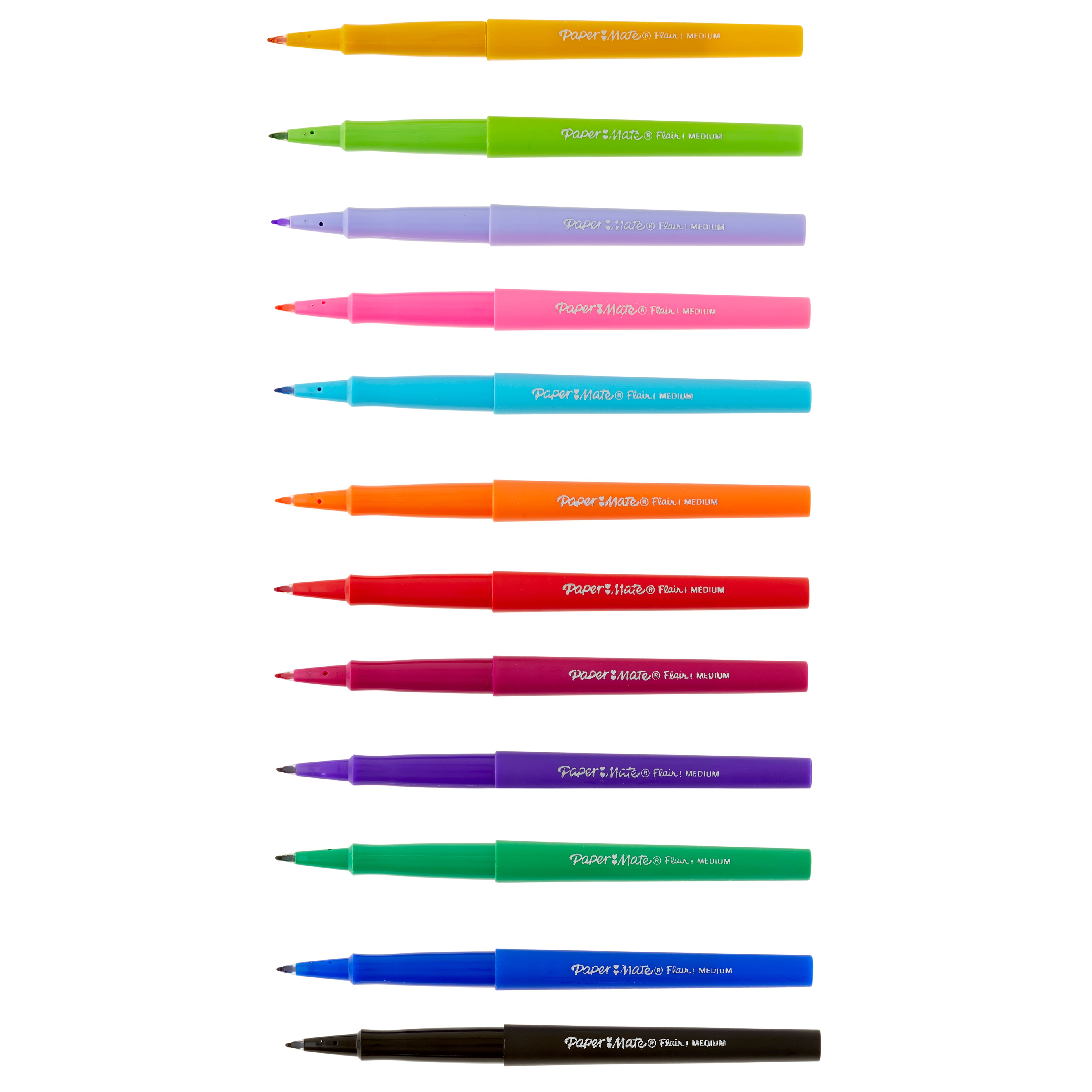 Paper Mate Flair - 12 stylo feutres 7mm, Assortiment de couleurs - pointe  moyen