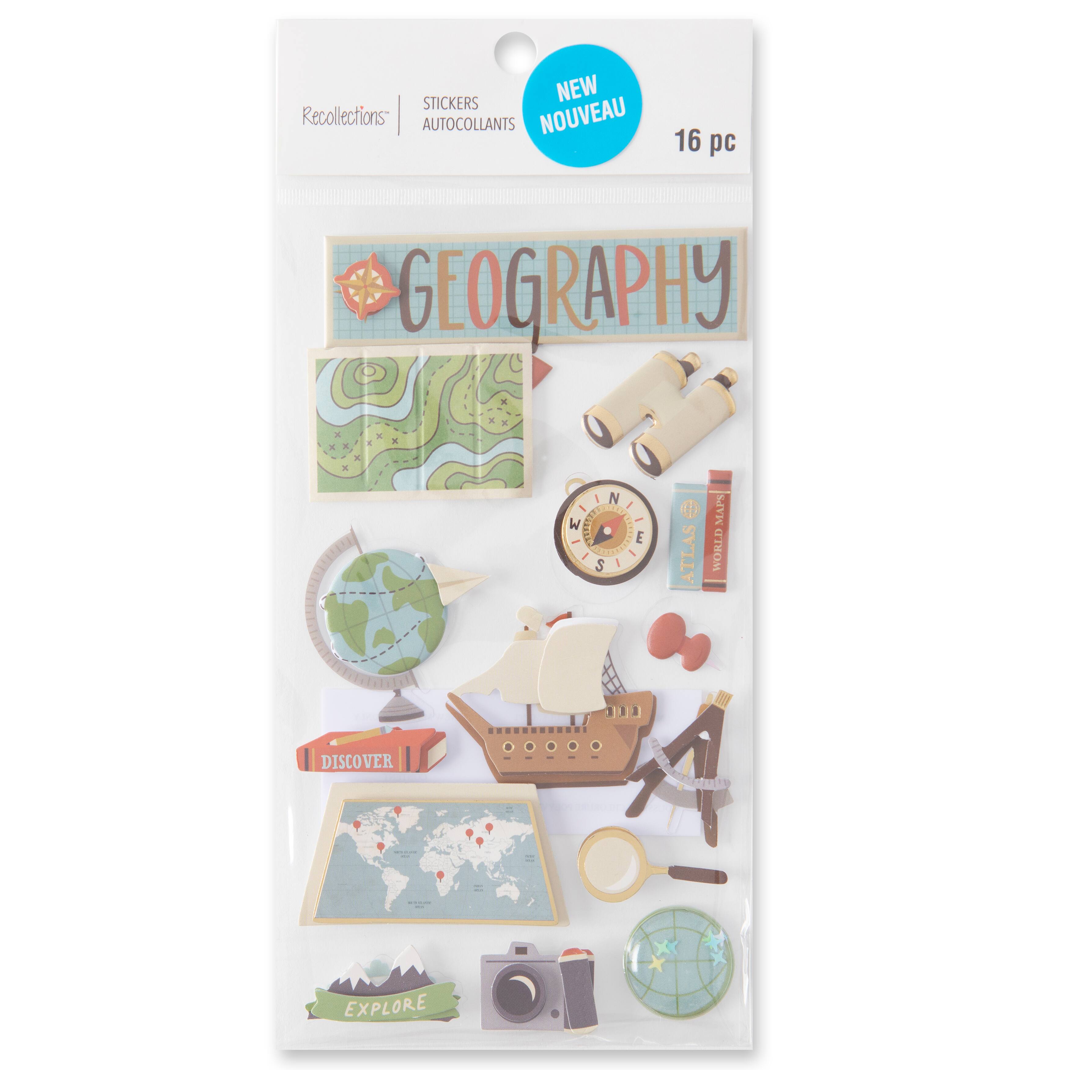 Geography Dimensional Stickers by Recollections&#x2122;