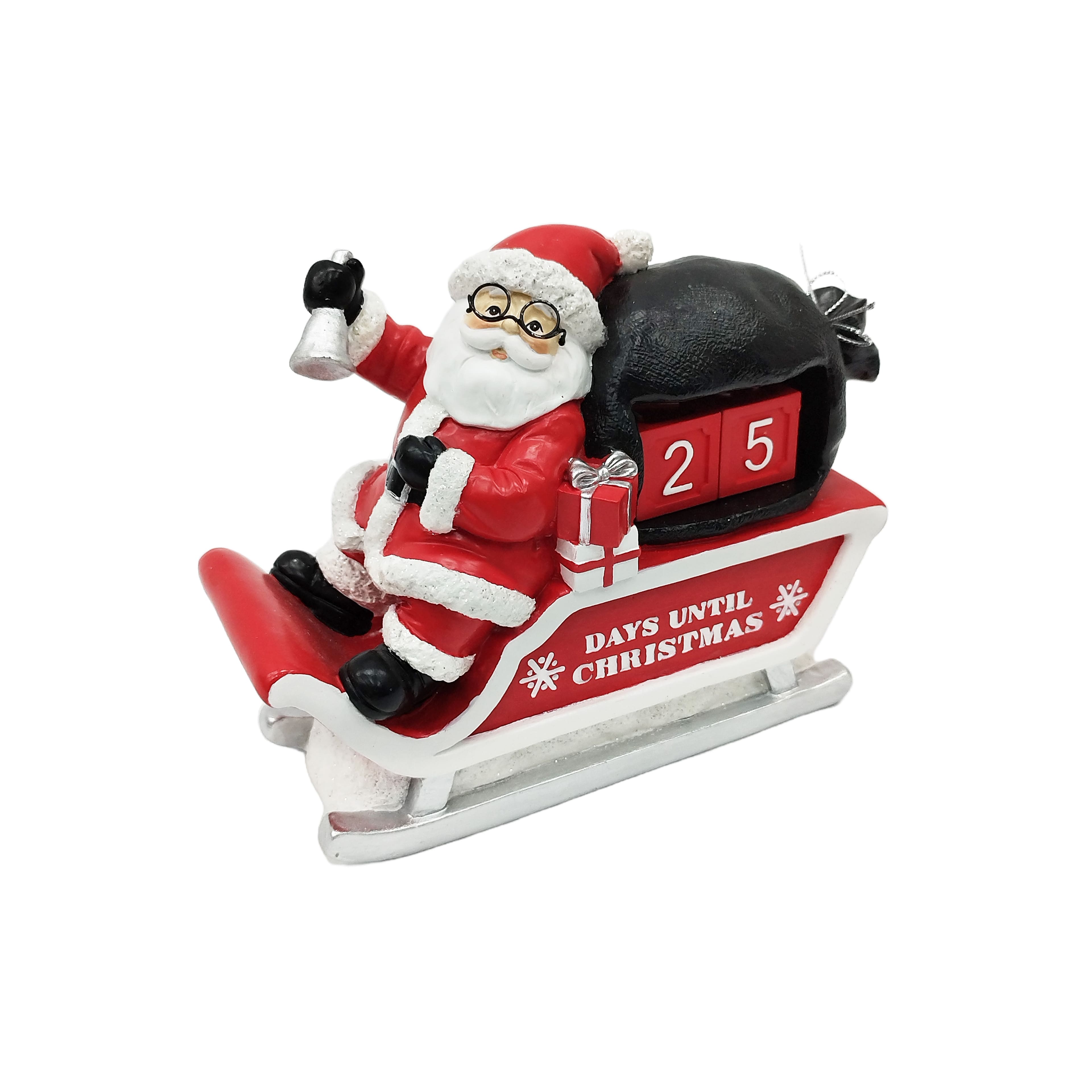 7.25&#x22; Santa on Sleigh Christmas Countdown Tabletop D&#xE9;cor by Ashland&#xAE;