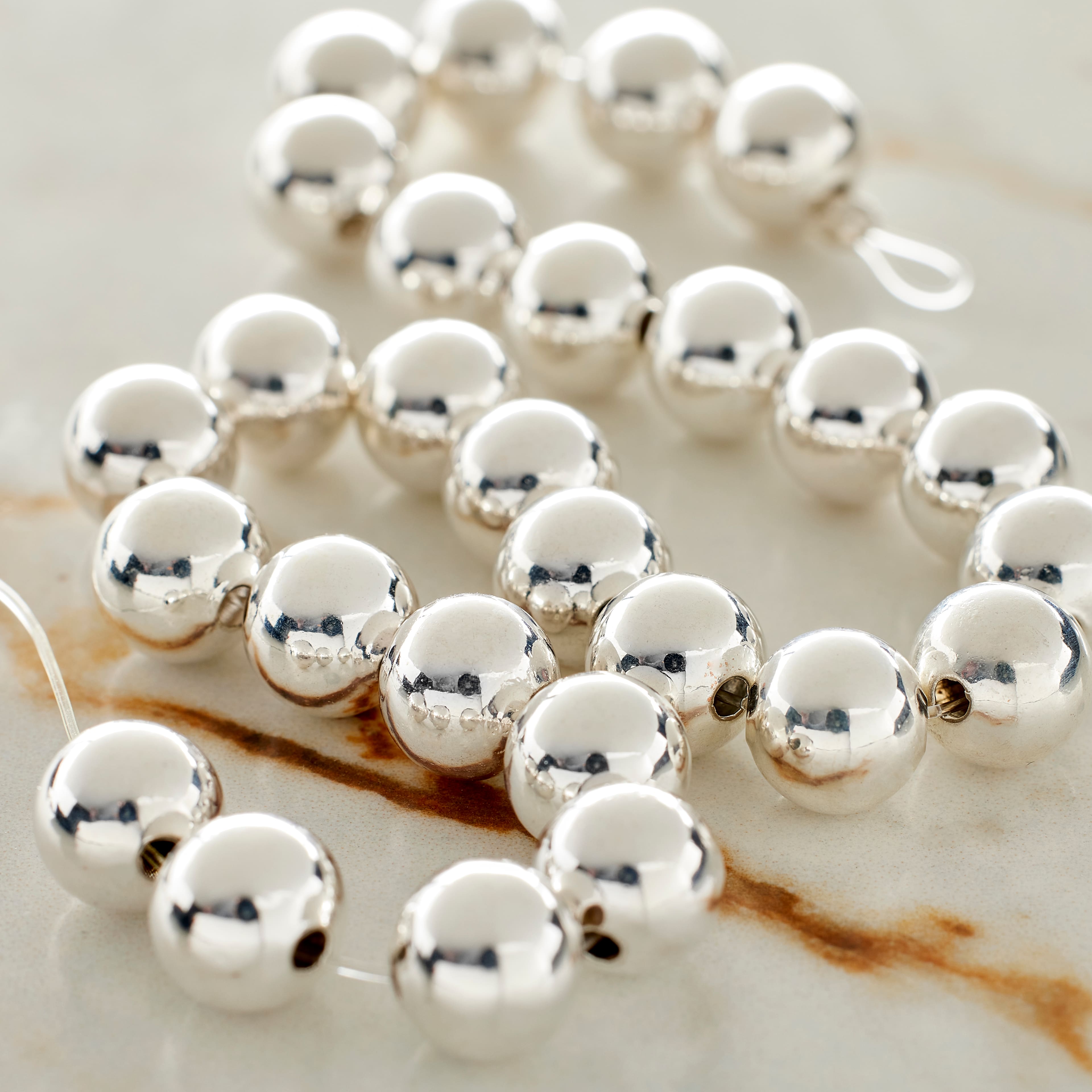 Sterling Silver-Plated Round Beads by Bead Landing&#x2122;