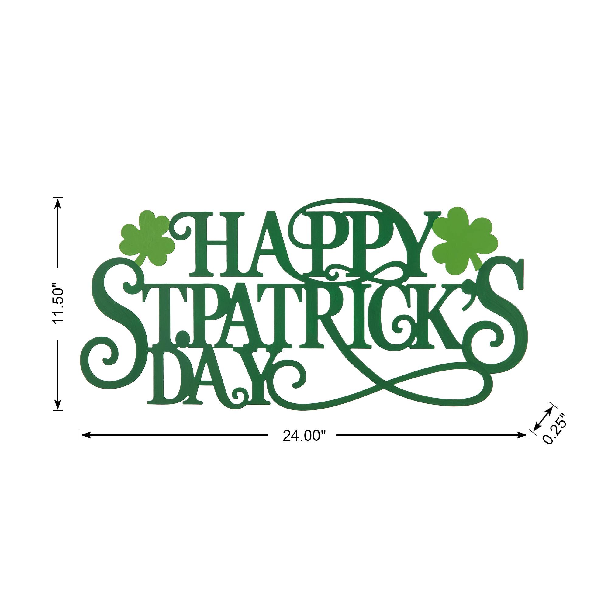 Glitzhome&#xAE; 24&#x22; Metal &#x22;HAPPY St. Patrick&#x27;s Day&#x22; Wall Decor