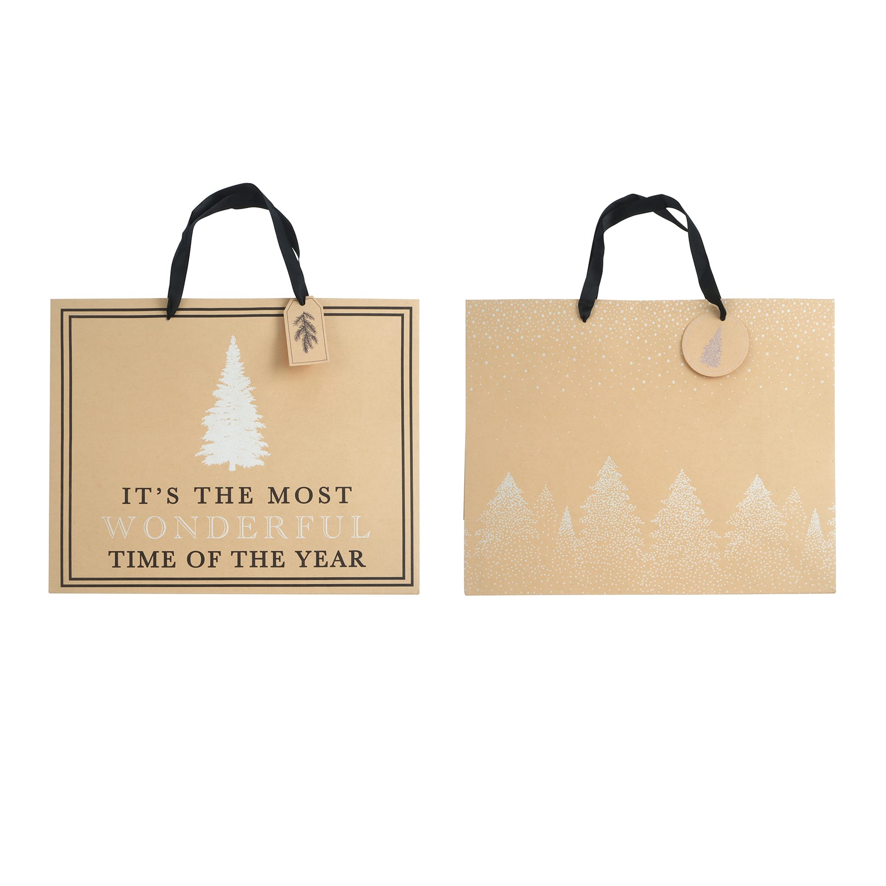 Large Wonderful Trees Kraft Gift Bags, 2ct. by Celebrate It&#x2122; Christmas