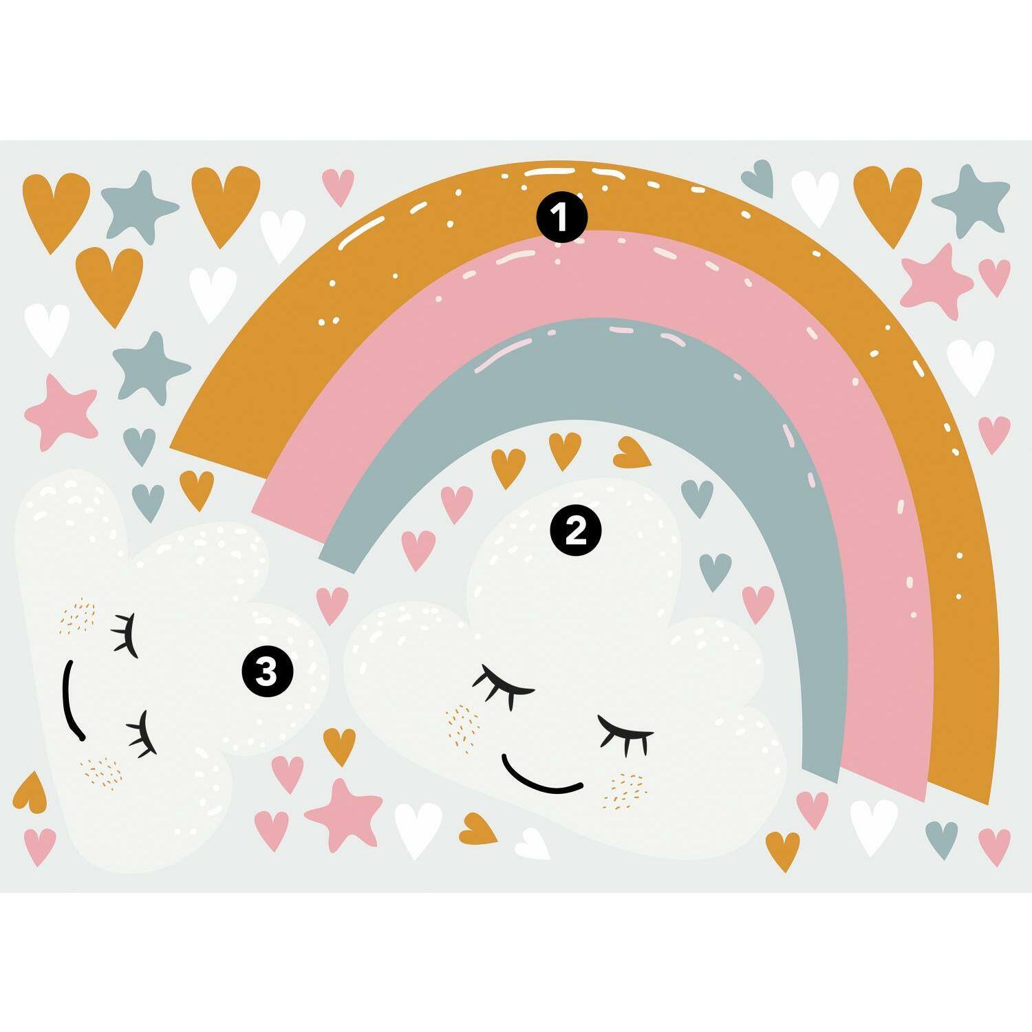 RoomMates Rainbow & Hearts Peel & Stick Giant Wall Decals
