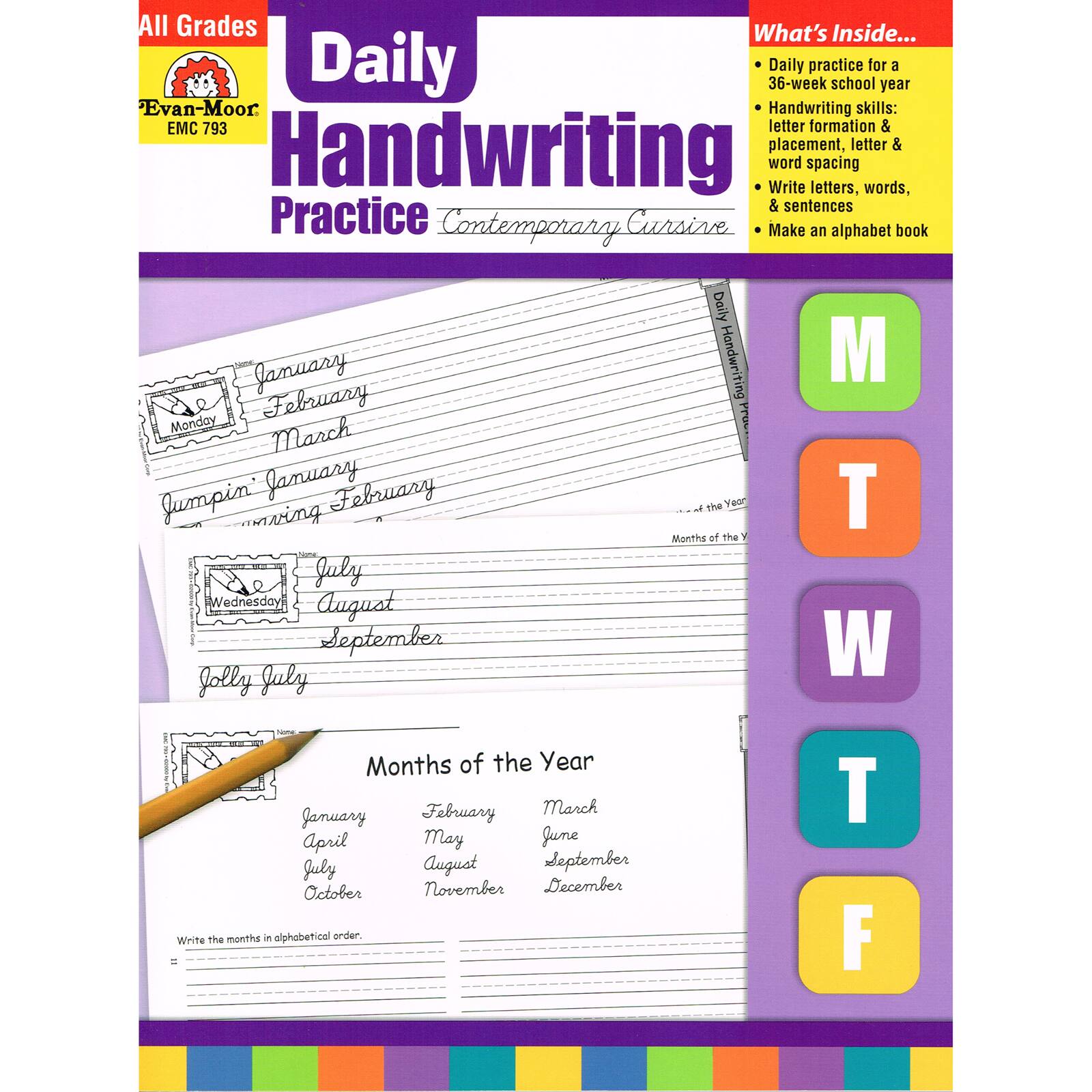Evan-Moor&#xAE; Contemporary Cursive Daily Handwriting Practice Book