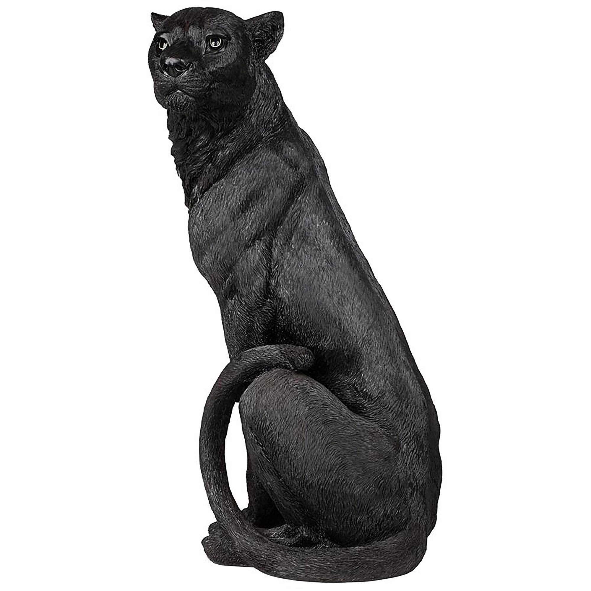 Design Toscano 22.5&#x22; Pensive Panther Black Jaguar Statue