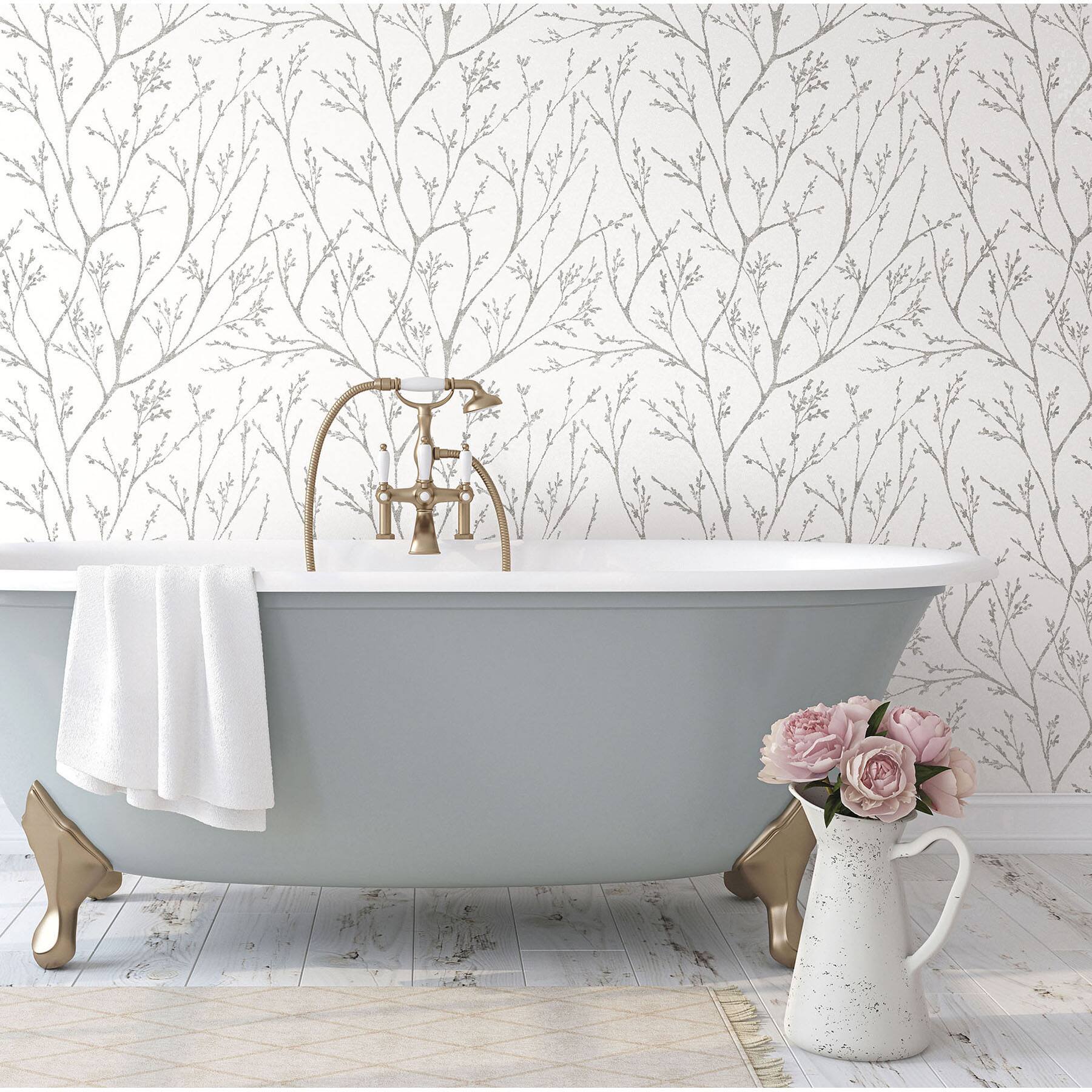 RoomMates Gray Tree Branches Peel &#x26; Stick Wallpaper