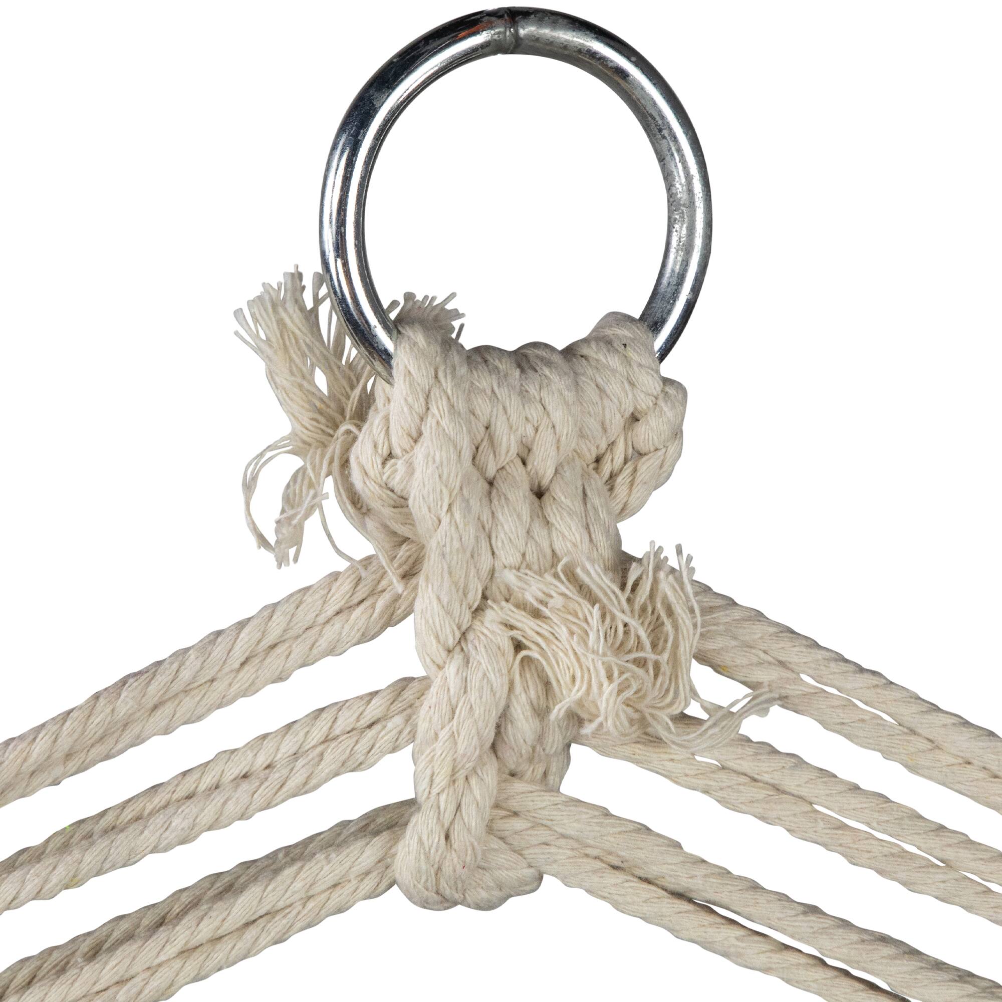 34" x 21" Red & Yellow Striped Hammock Chair with Padding & Wooden Bar