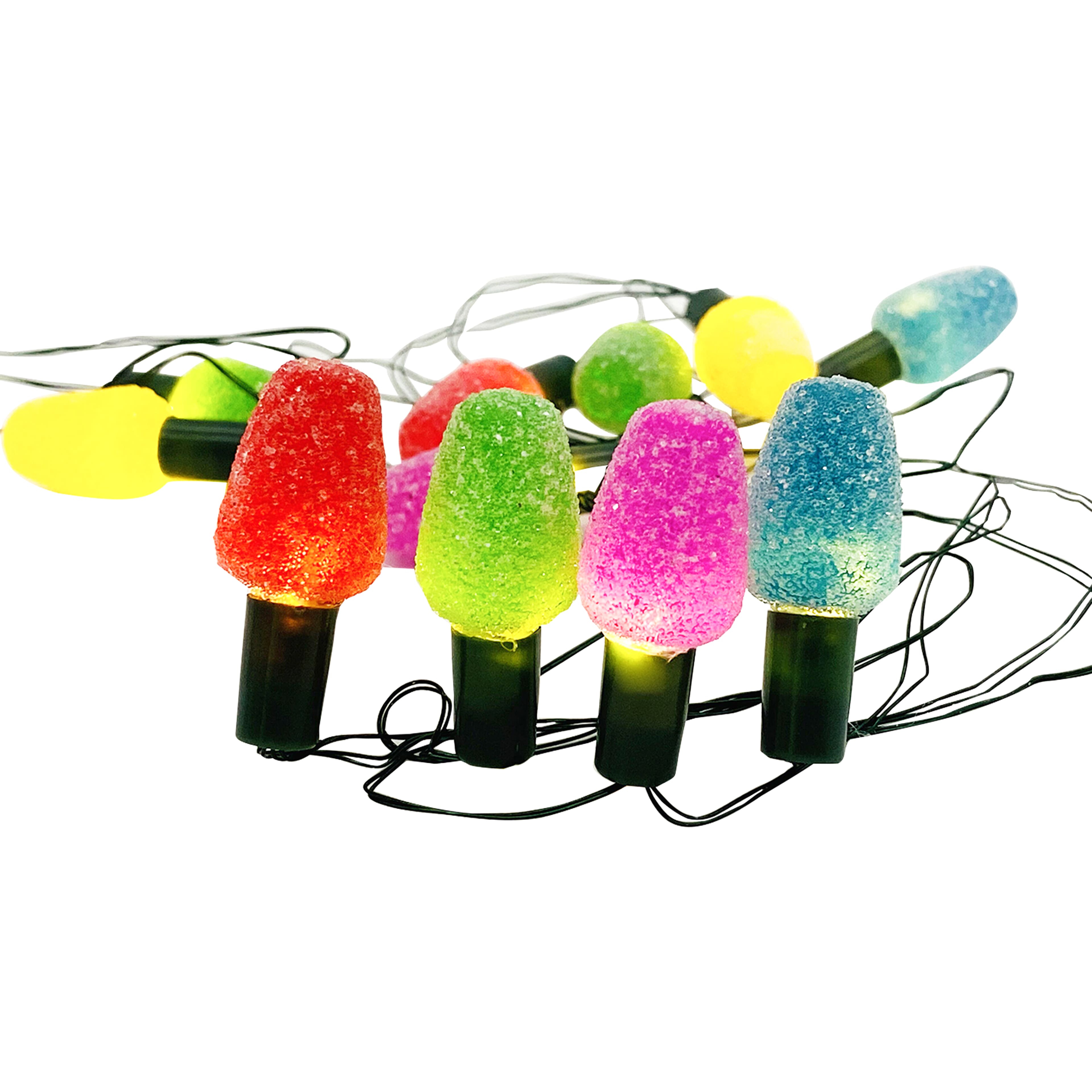 12ct. Multicolor LED Sugared Bulb String Lights on Silver Wire by Ashland&#xAE;
