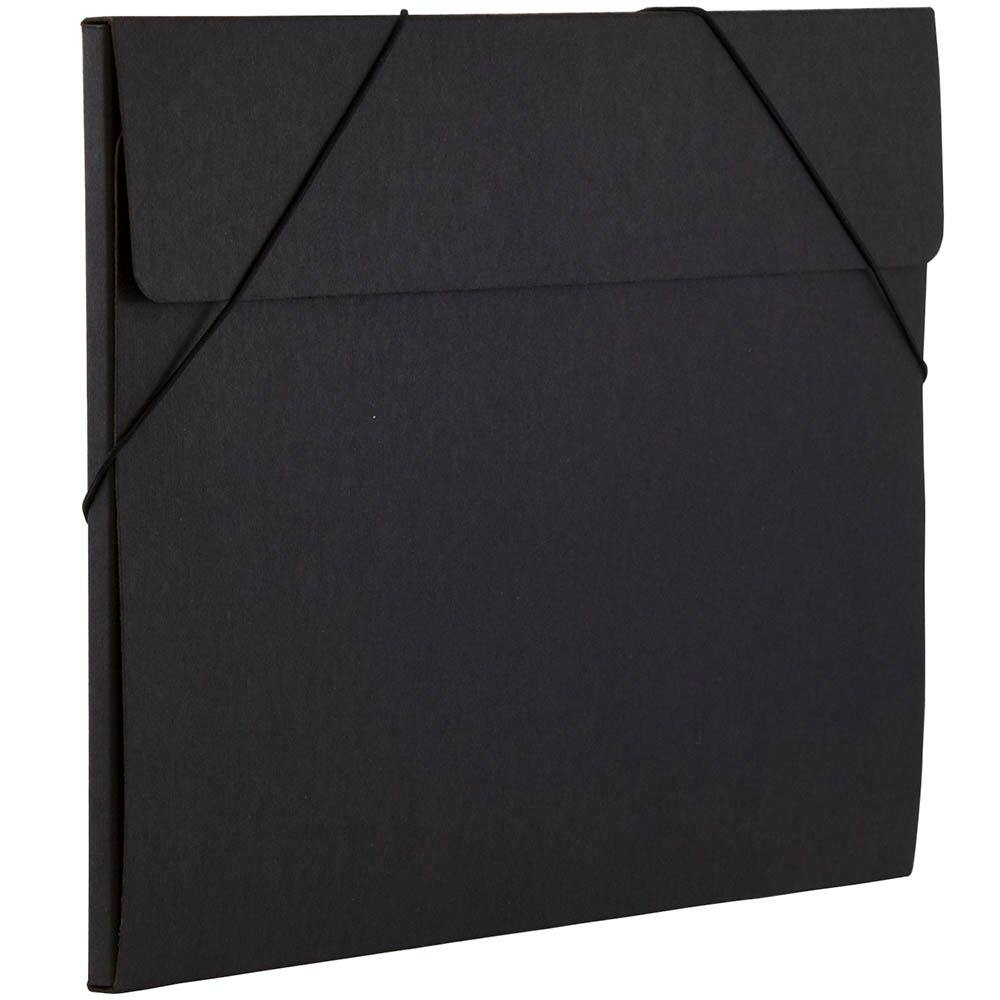 JAM Paper Black Kraft Portfolio with Elastic Closure 11" x 15"