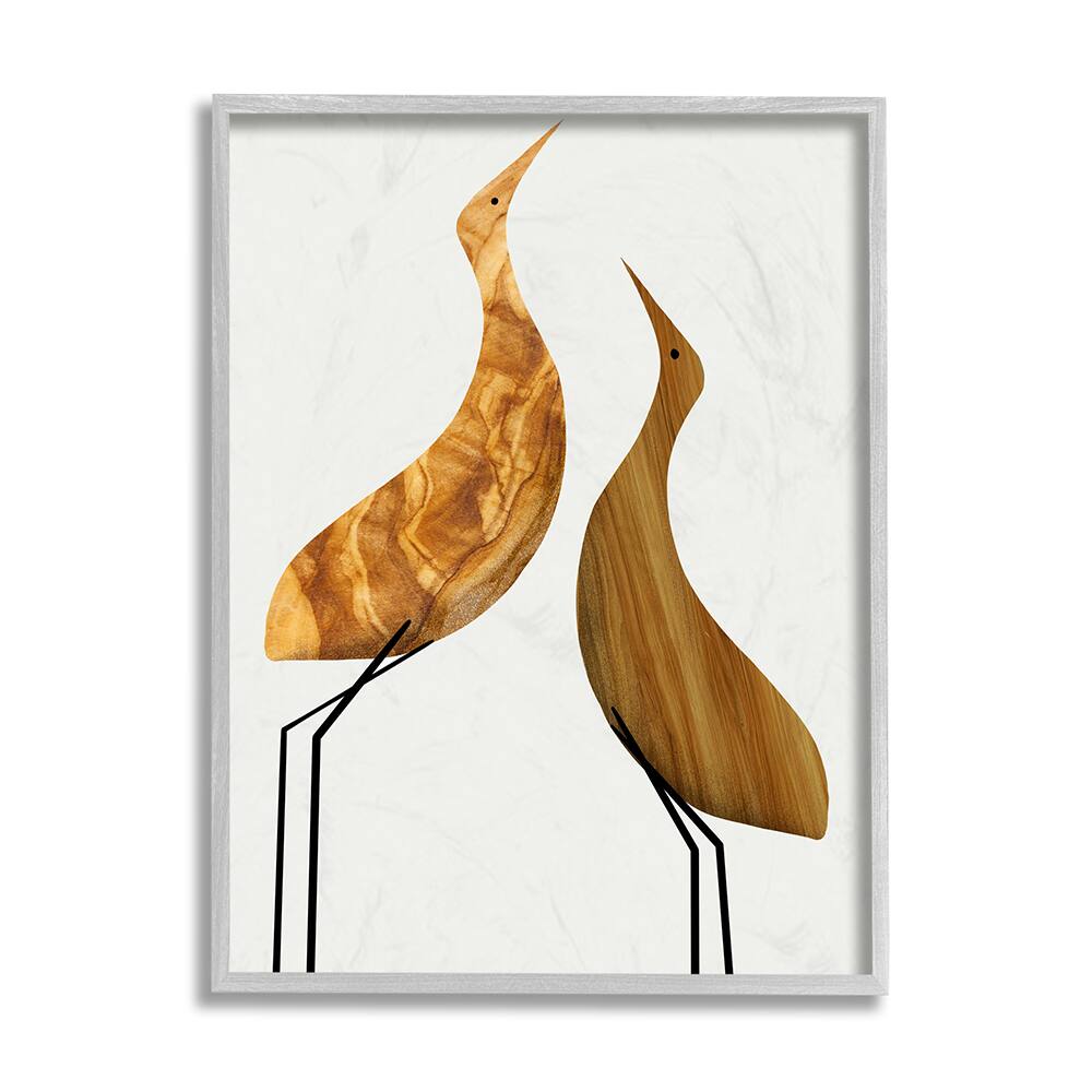 Stupell Industries Modern Rustic Tree Patterned Birds Minimal Abstract Framed Wall Art