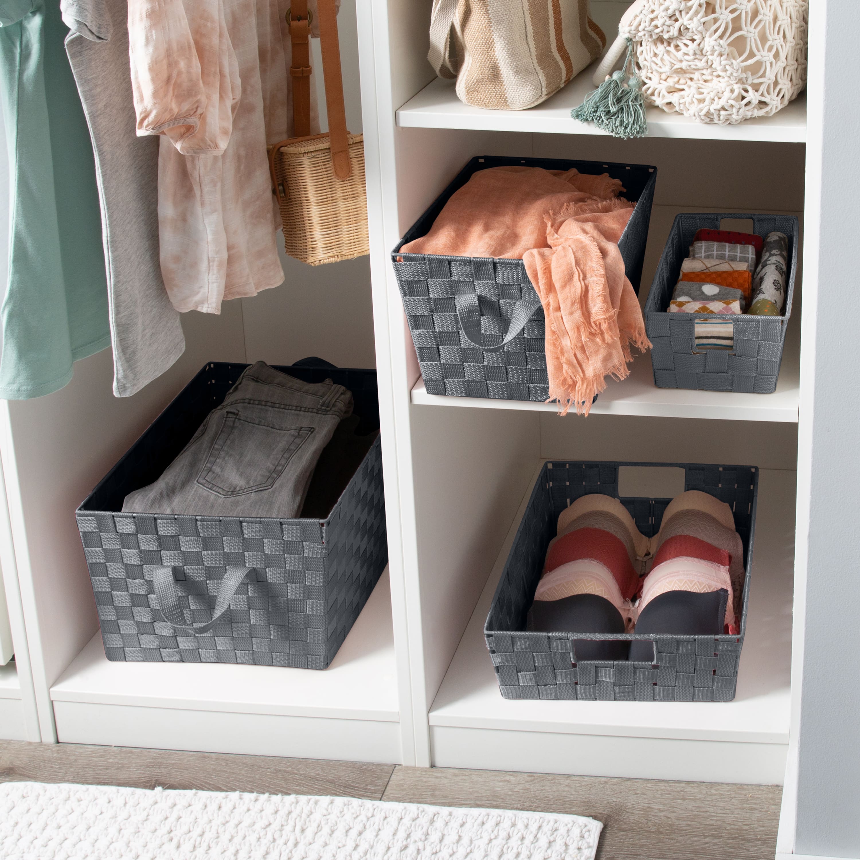 Simplify Large Woven Storage Shelf Bin