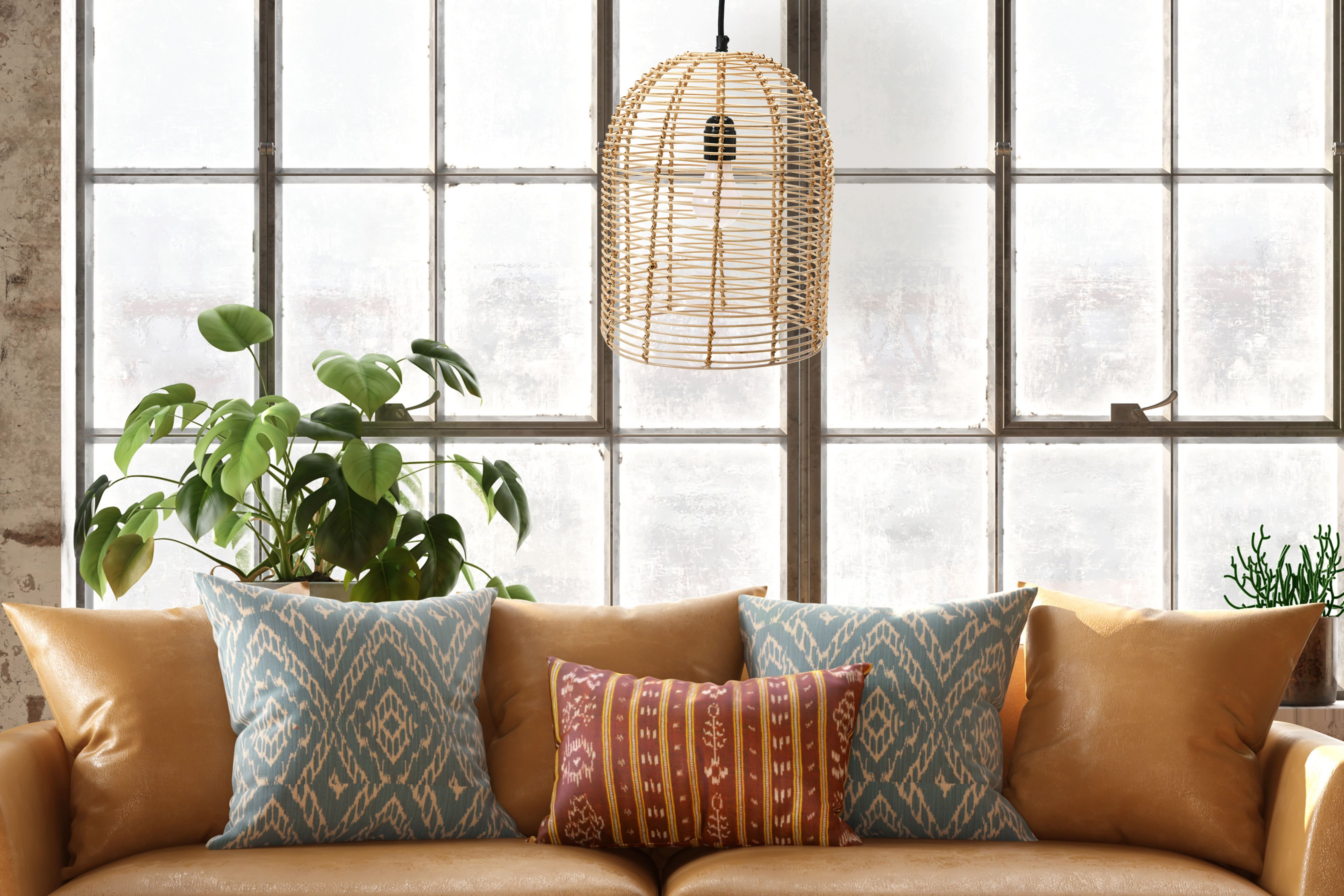 Modern Boho Handwoven Rattan Pendant Light