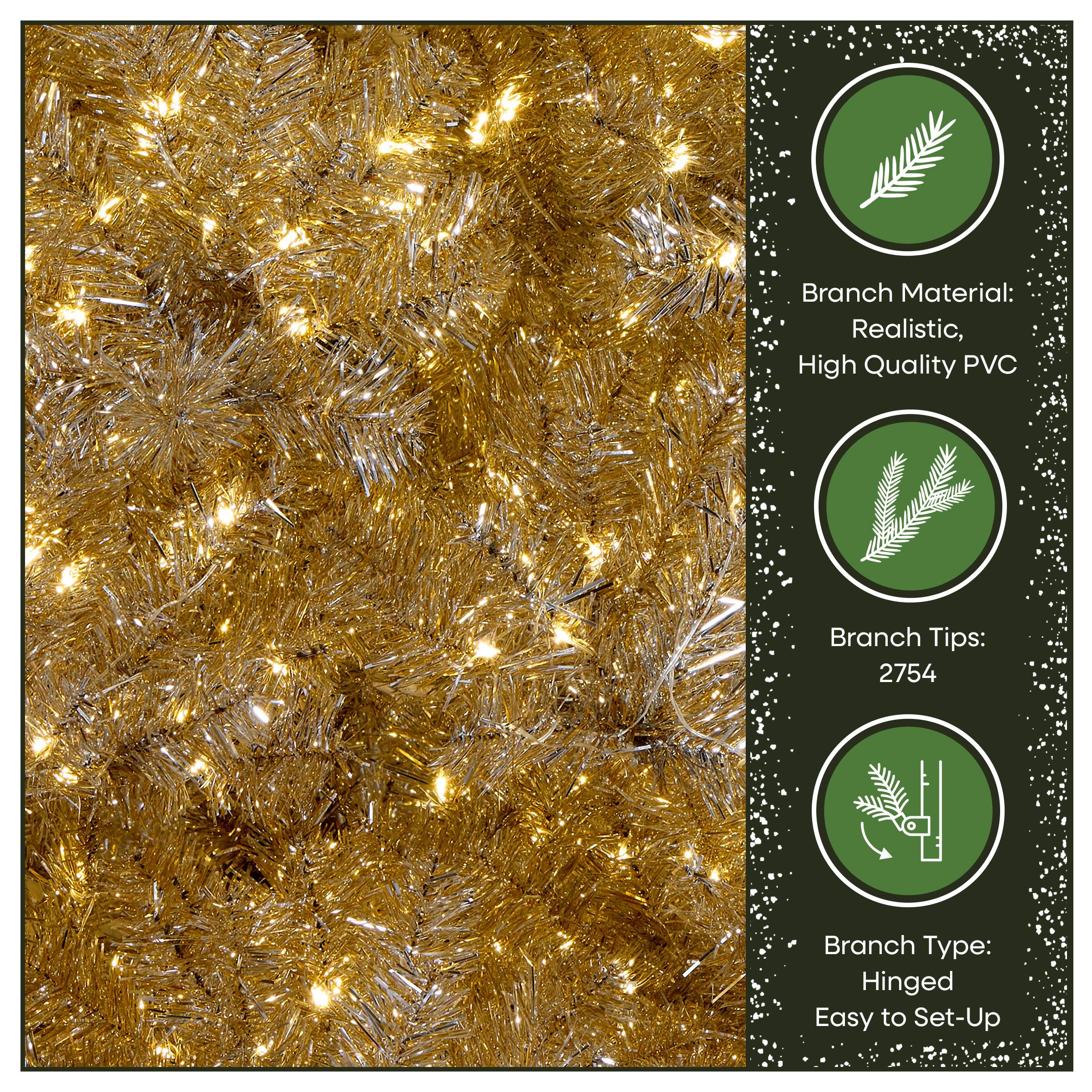 10ft. Pre-Lit Platinum Metallic Evergreen Artificial Christmas Tree