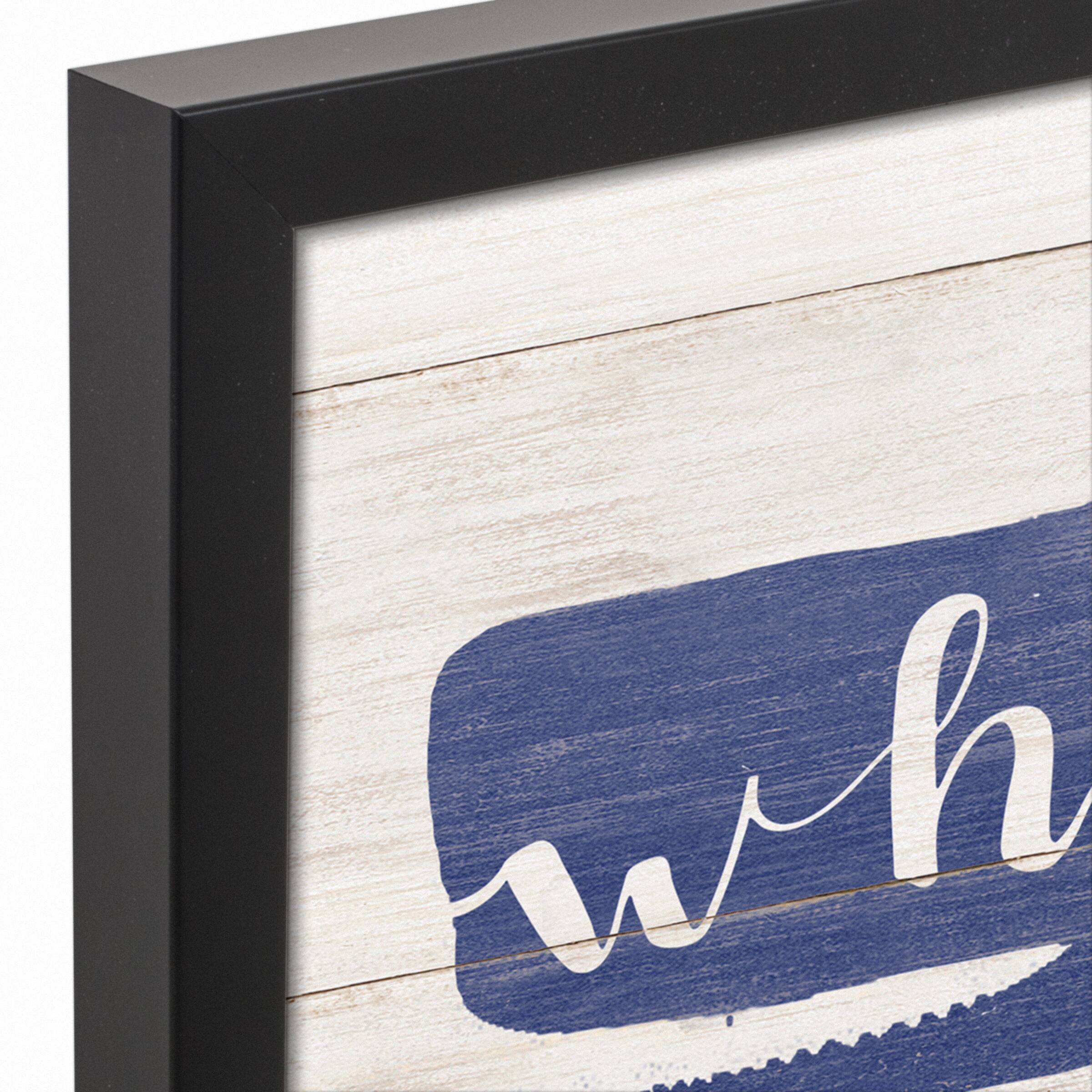 Whalecome to Our Home Nautical Black Framed Canvas