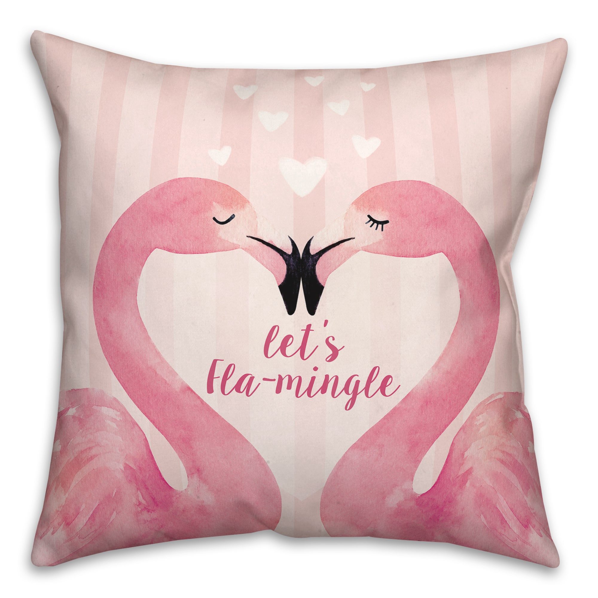 Let&#x27;s Fla-Mingle Valentine&#x27;s Throw Pillow