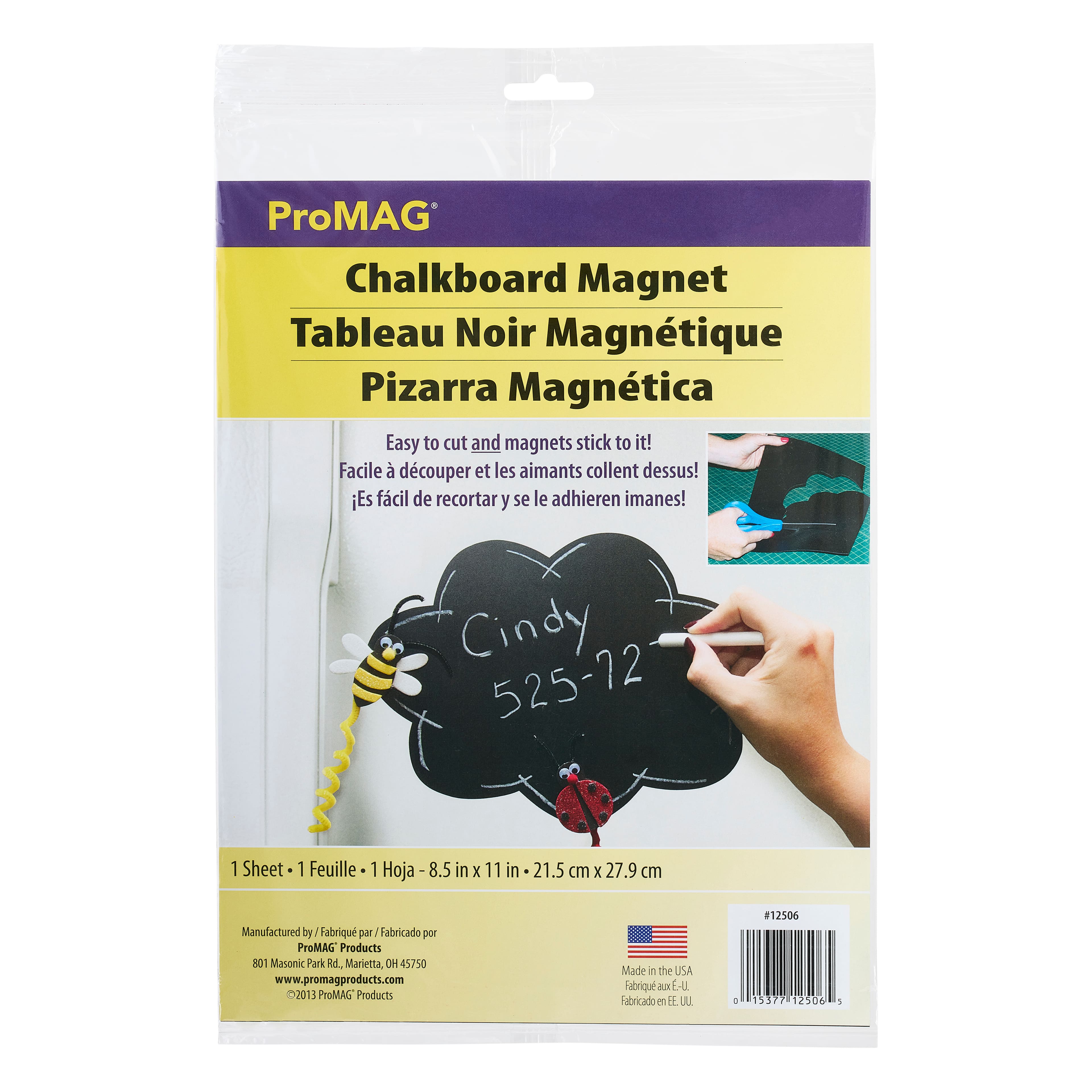 12 Pack: ProMAG® 8.5 x 11 Chalkboard Magnet Sheet