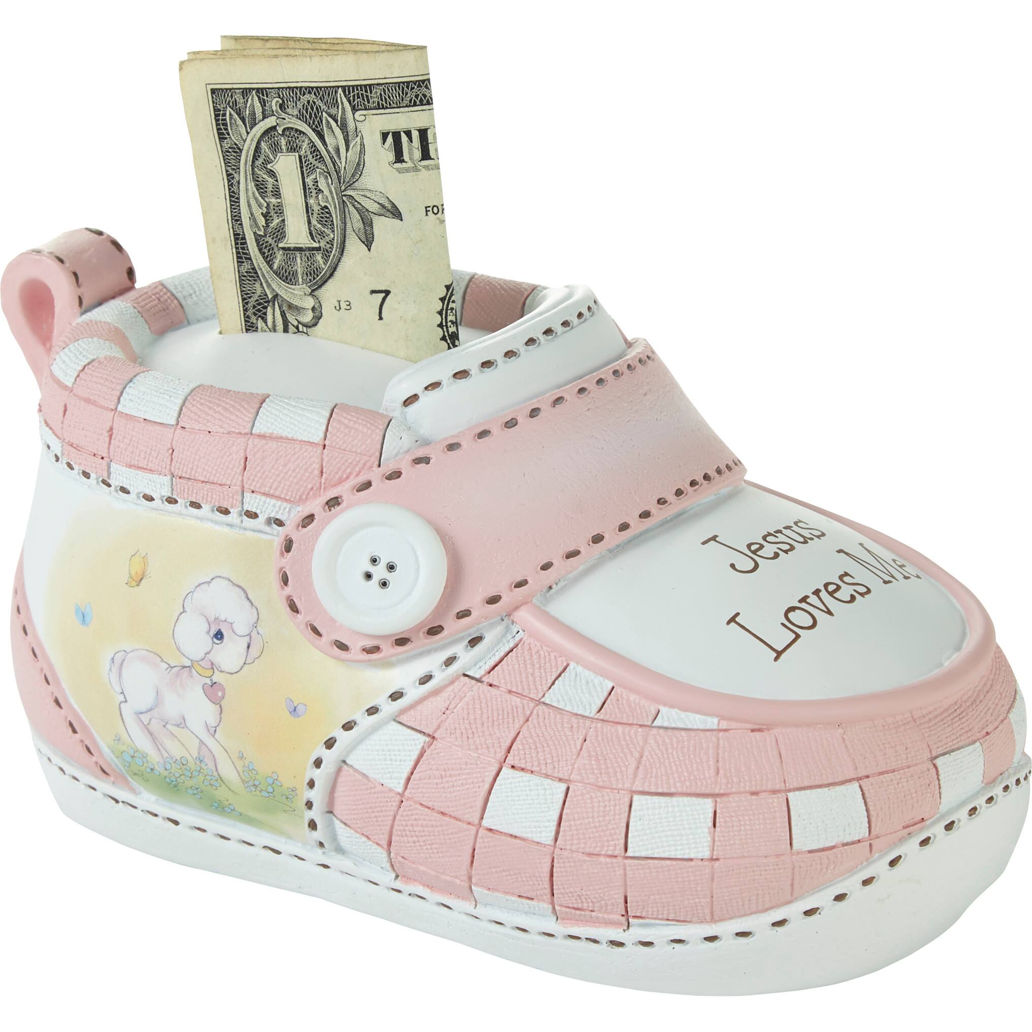 Precious Moments 3&#x22; Pink Jesus Loves Me Bootie Bank