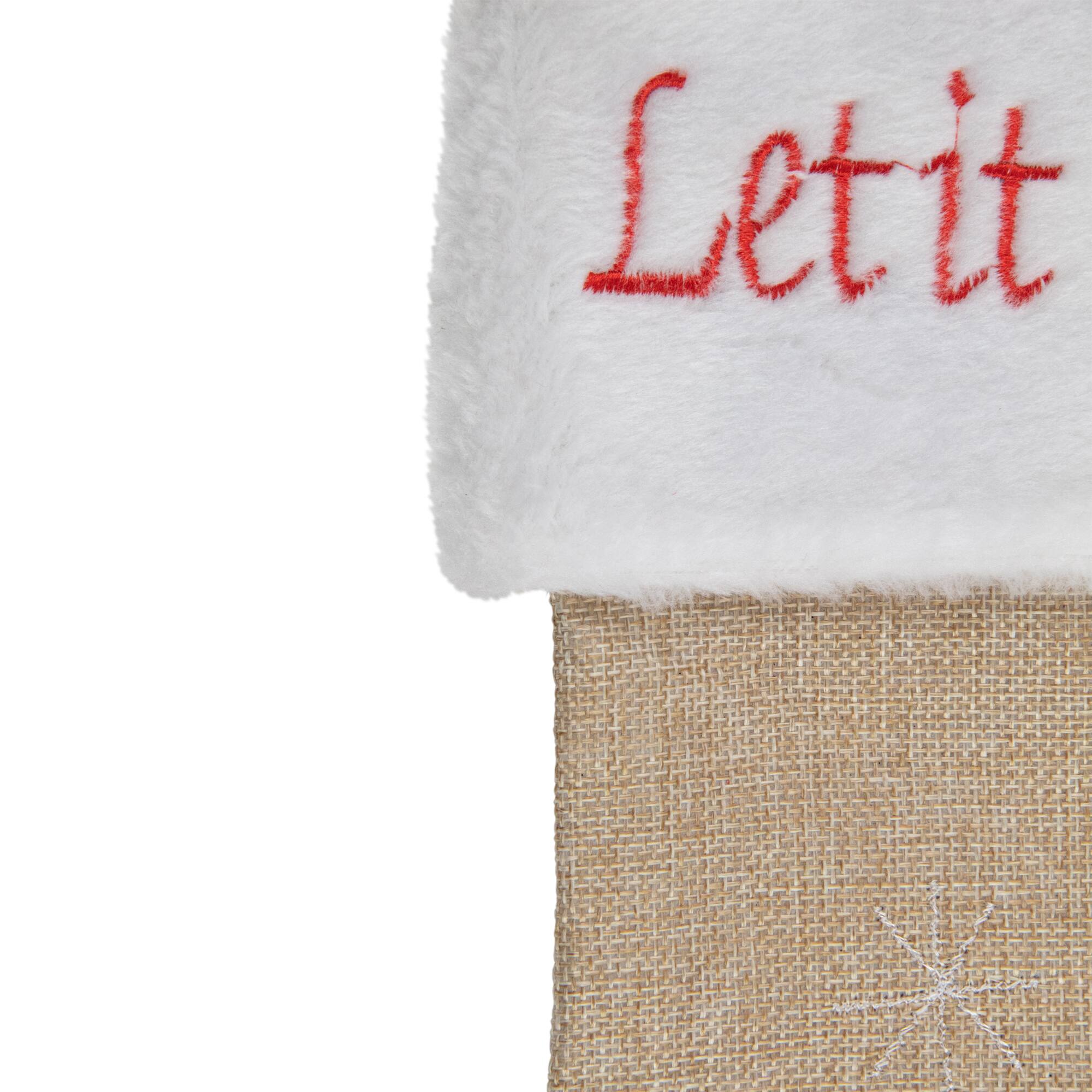 19" Let It Snow Bird Burlap Christmas Stocking
