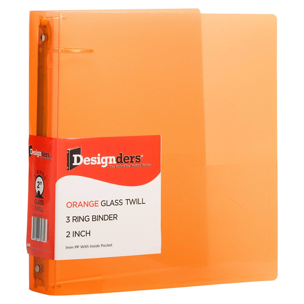 JAM Paper 2&#x22; Glass Twill Plastic 3-Ring Binder