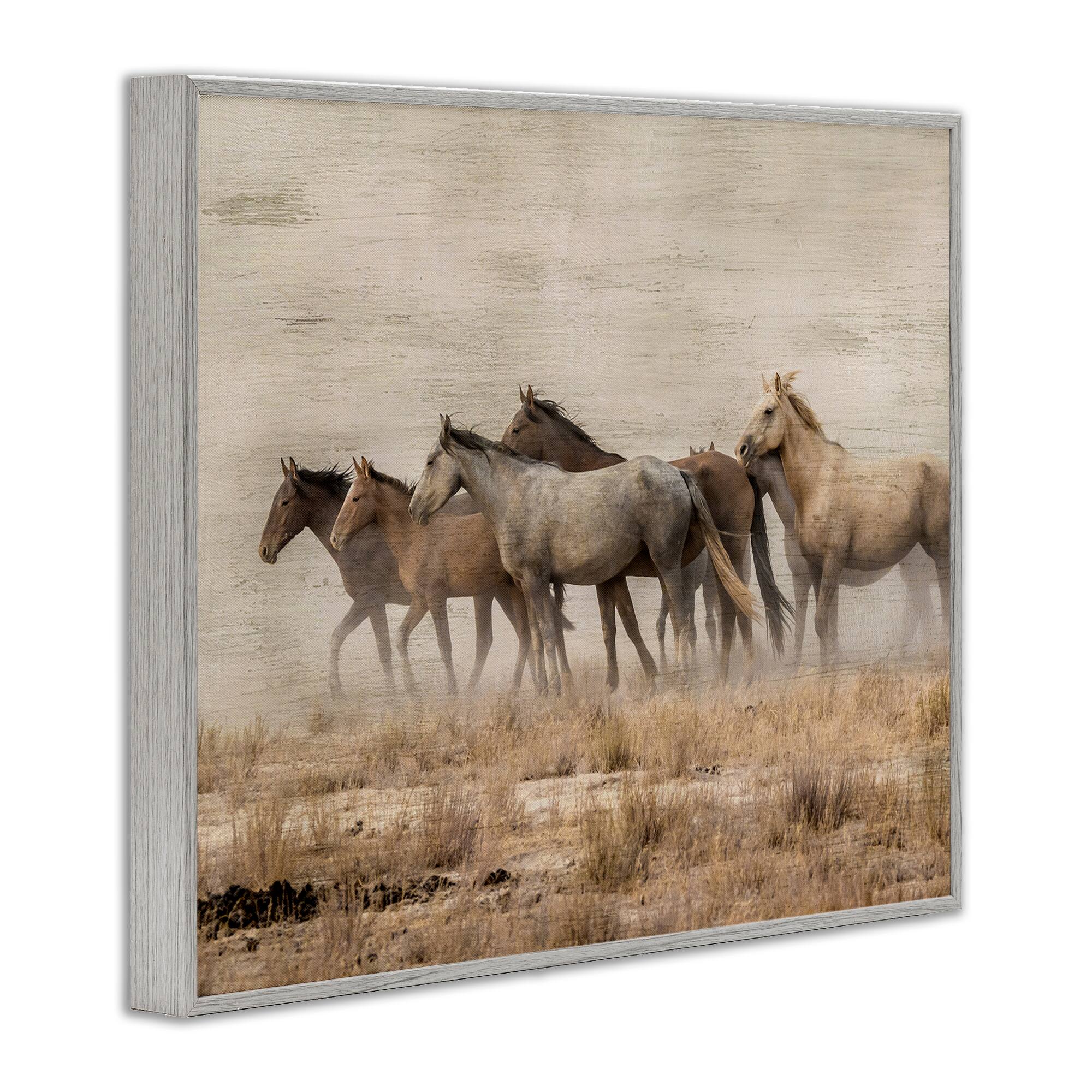 Stupell Industries Galloping Horse Herd Countryside Framed Giclee Art