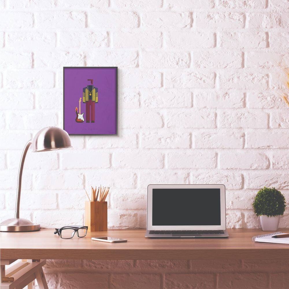 Stupell Industries Jimi Hendrix Fashion Design Black Framed Wall Art