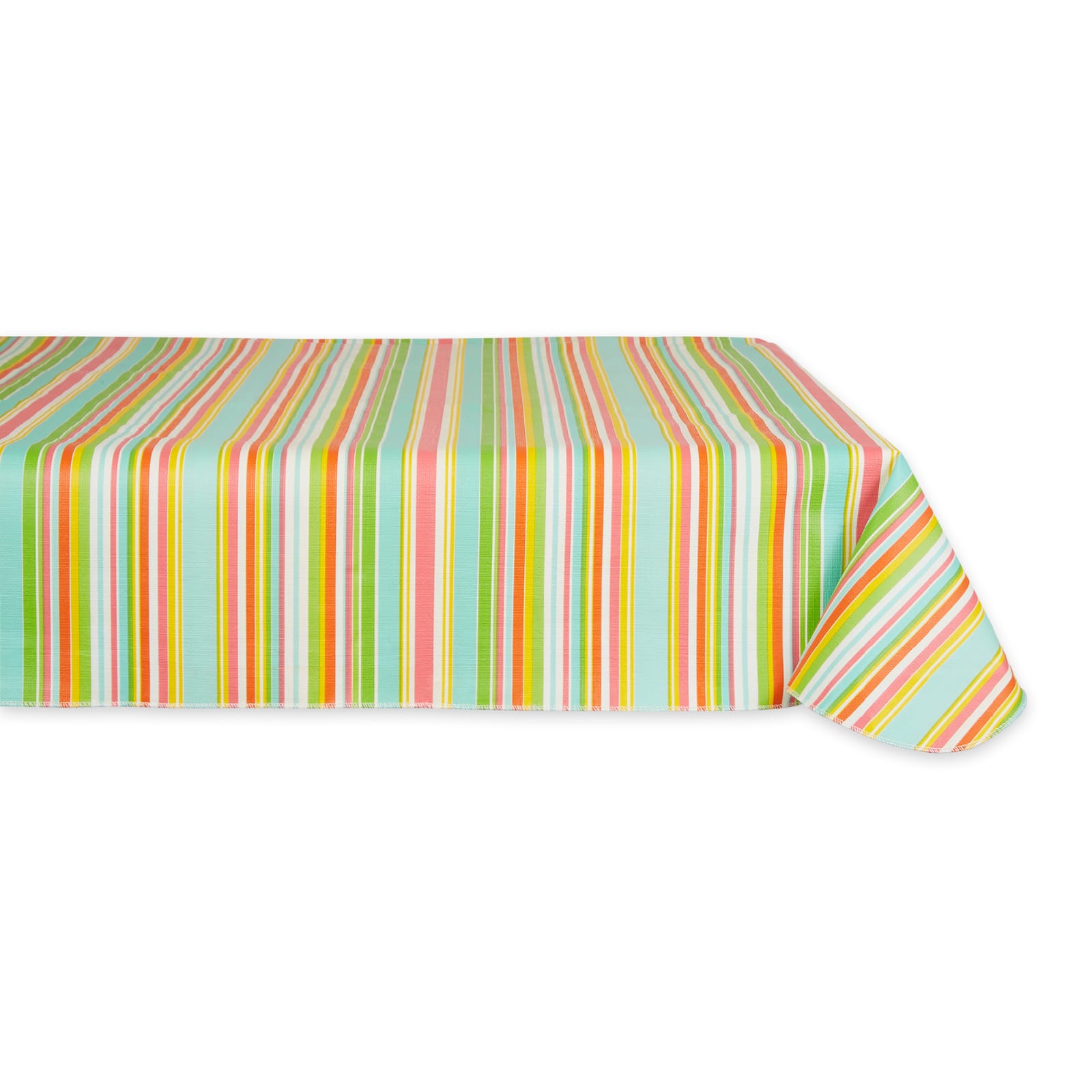 Spring Stripe Vinyl Tablecloth 60" x 102"