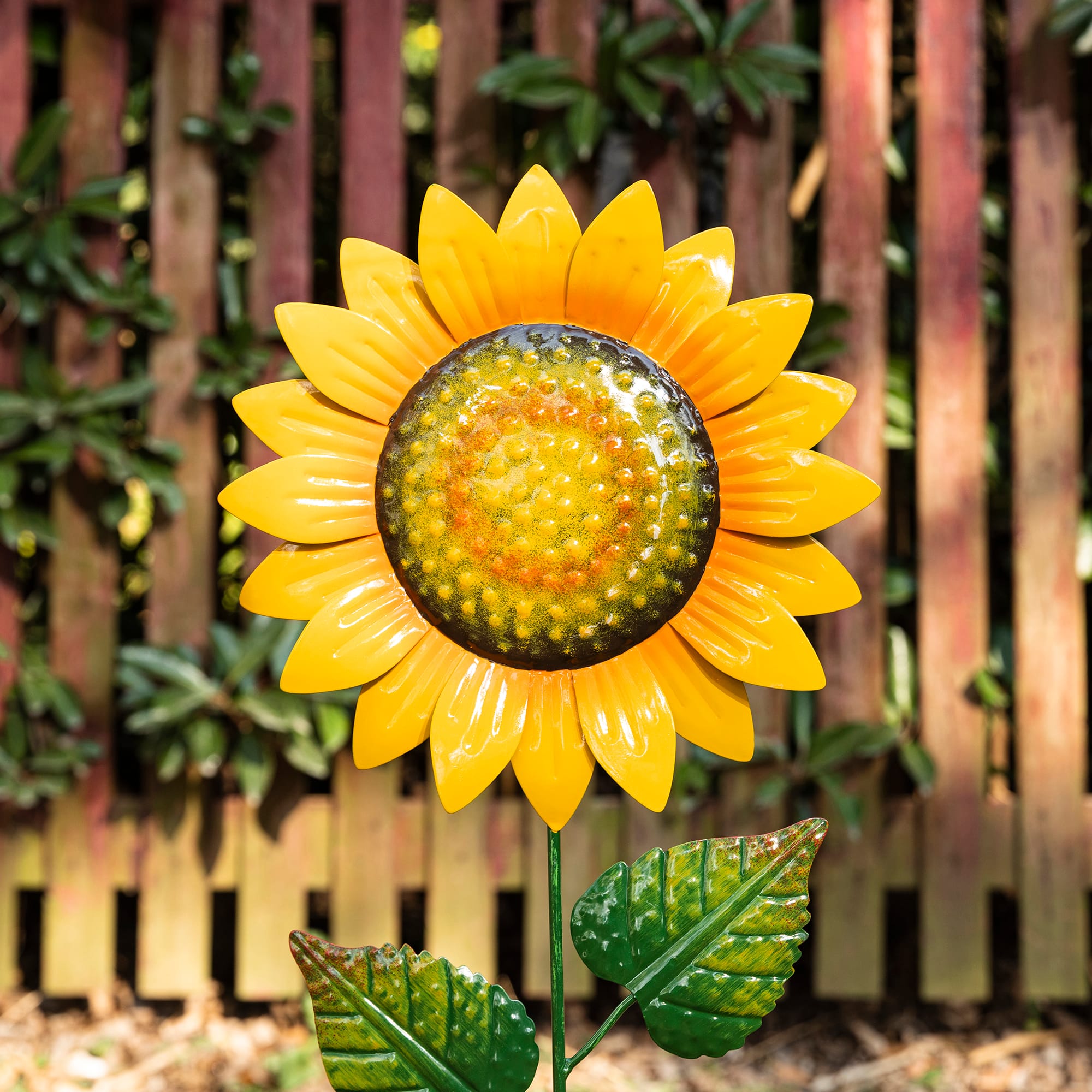 Glitzhome® 36" Welcome to the Garden Sunflower Yard Stake