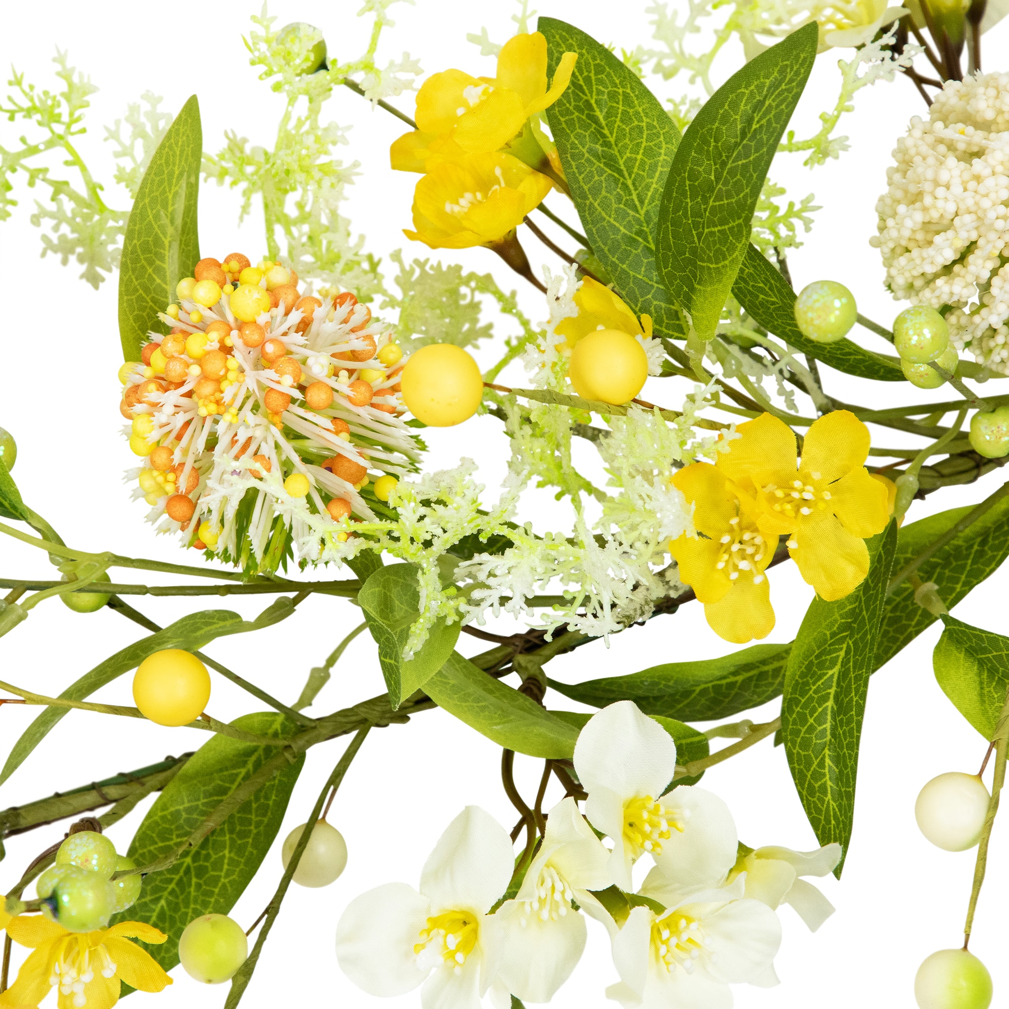 5ft. Yellow Berry & Thistle Floral Spring Garland